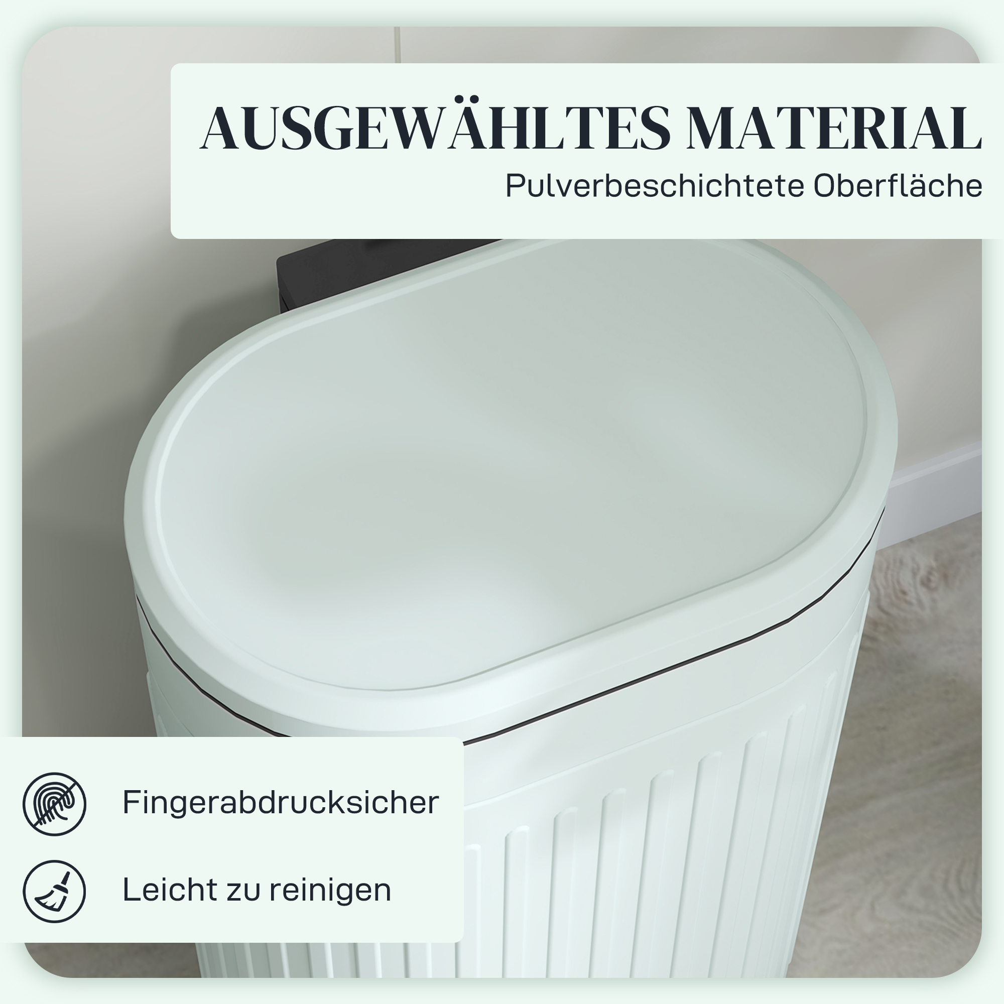 Mülleimer 30L Treteimer mit Deckel Fußpedal herausnehmbarem Inneneimer Soft-Close-Funktion 36,5 x 31,2 x 60,8 cm, Grün
