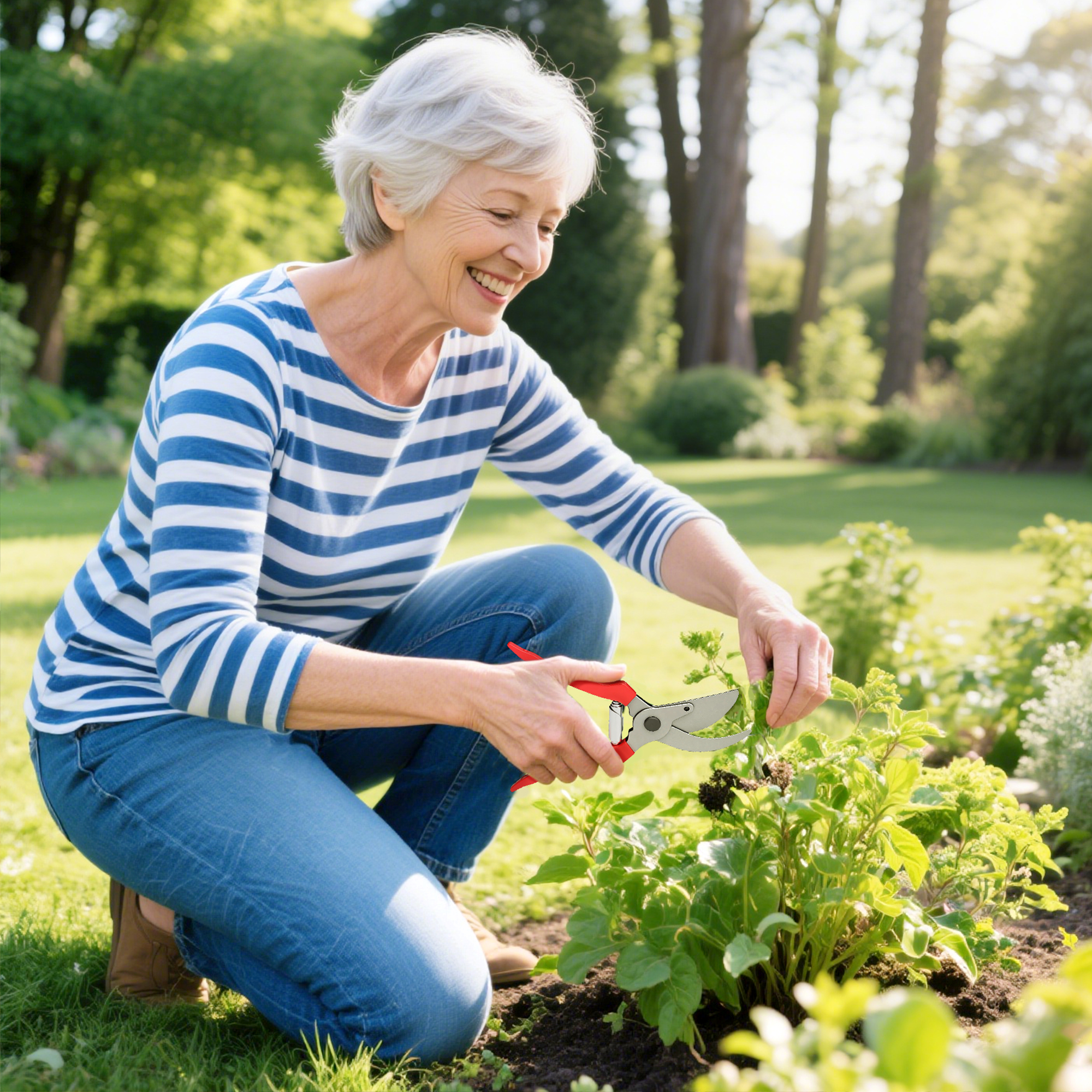 Heckenschere Set 3-teilig Gartenschere Astschere mit Stahlklingen, Griff