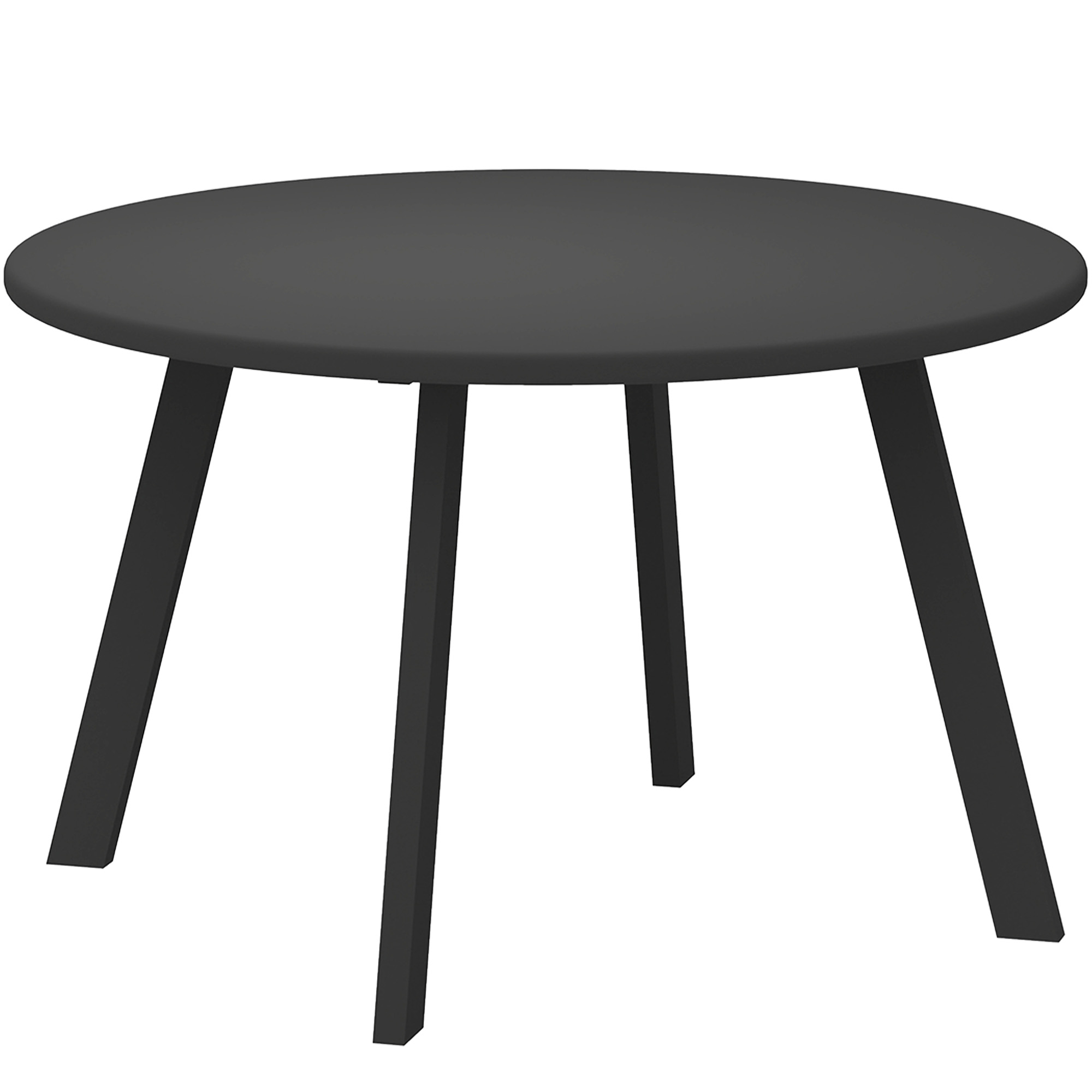 Beistelltisch Balkontisch aus Metall Rund Kaffeetisch wetterfest Gartentisch Ø70 x 42H cm Schwarz