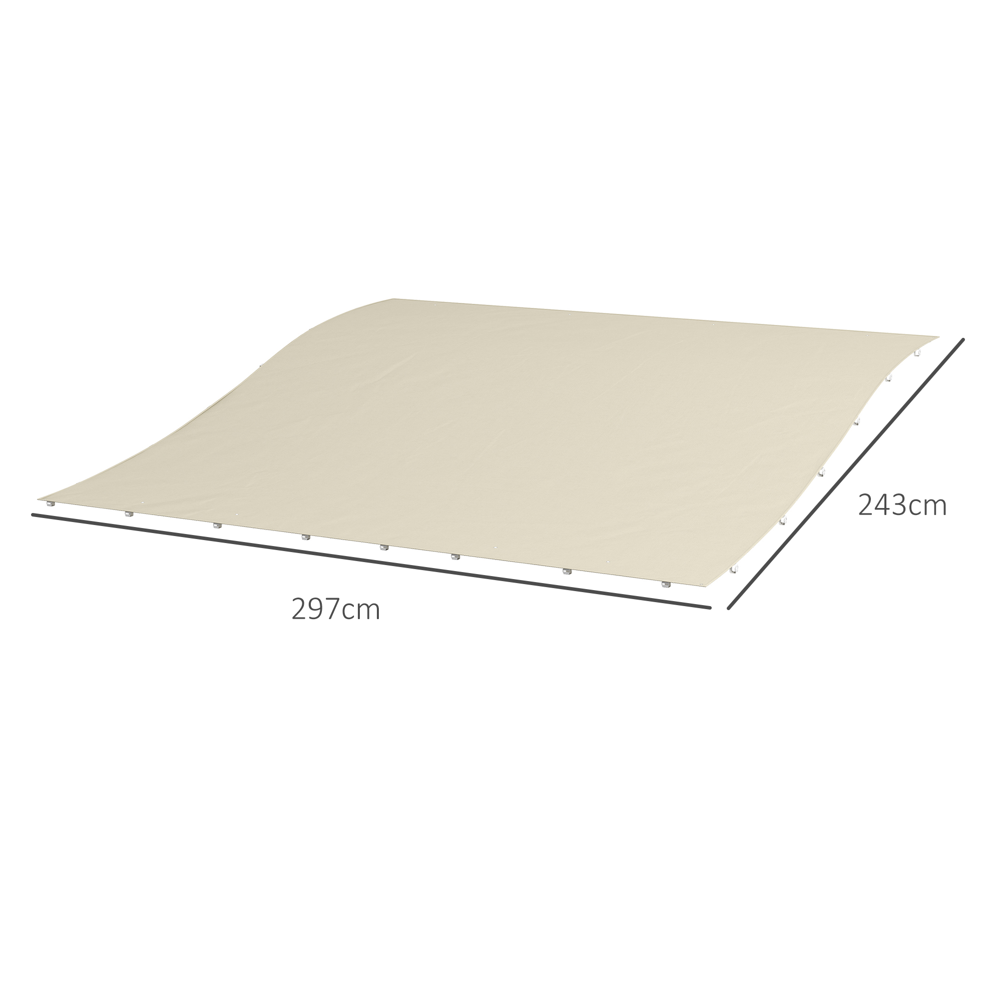 Markisen-Ersatzdach Ersatzdach für Markise, wetterbeständig, 297 cm x 243 cm, Beige