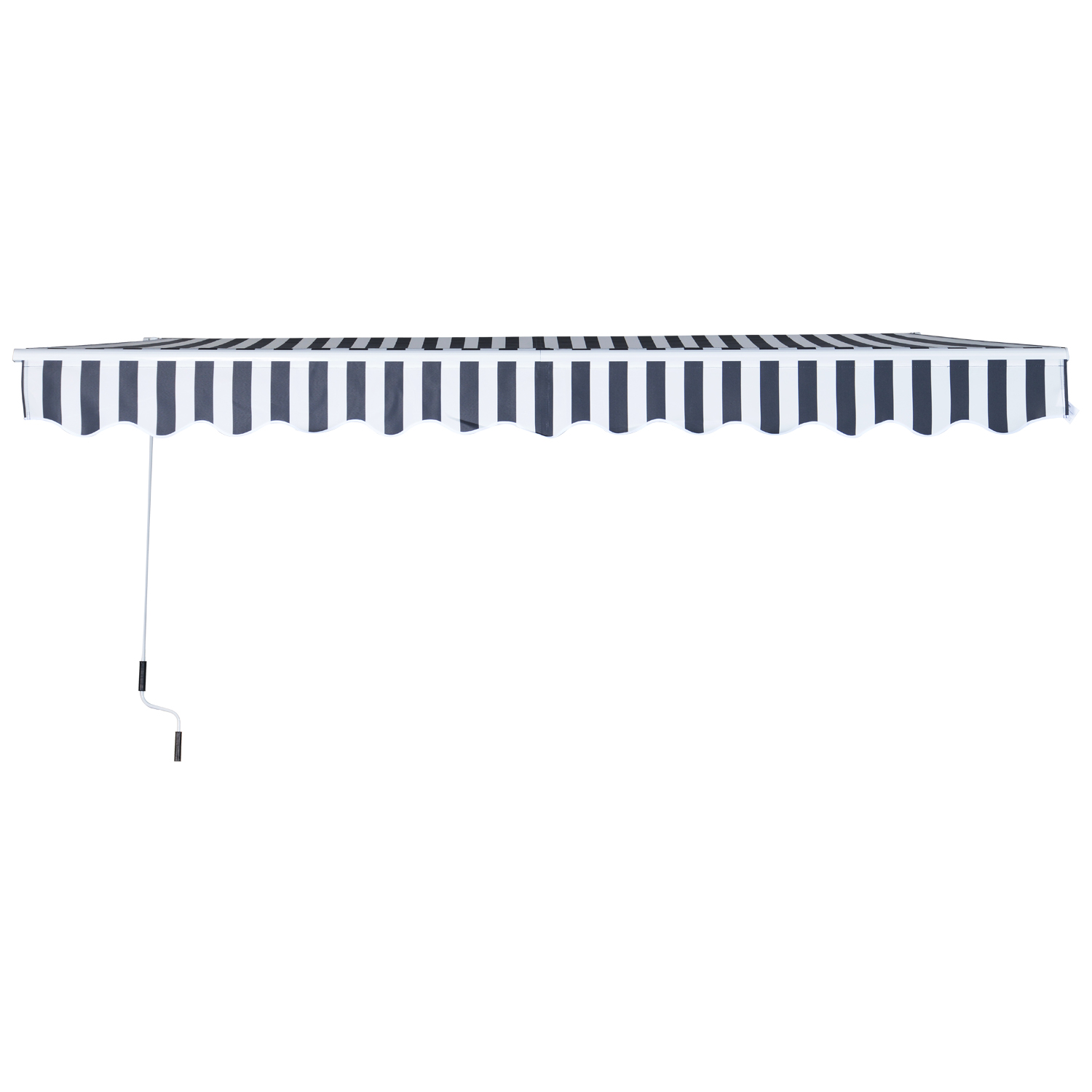 Markise Gelenkarmmarkise Sonnenschutz mit Handkurbel 3,5 x 2,5 m Grau+Weiß Alu Polyester