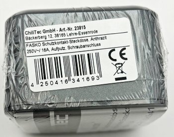 FASKO Schutzkontakt-Steckdose, Anthrazit / 250V~/ 16A, Aufputz, Schraubanschluss