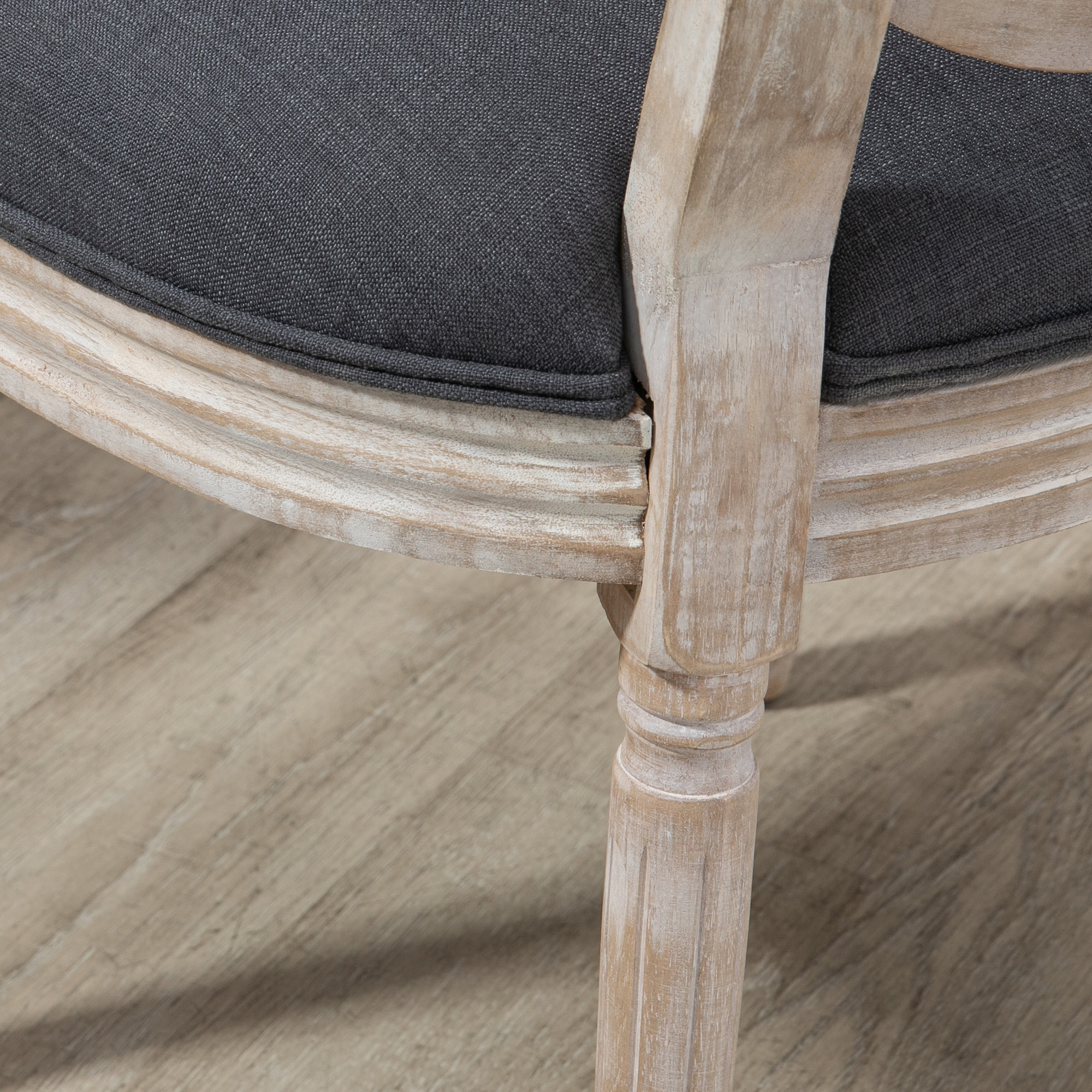 Küchenstühle im 2er-Set, weich gepolstert, Vintage-Design, Rattanoptik, Grau