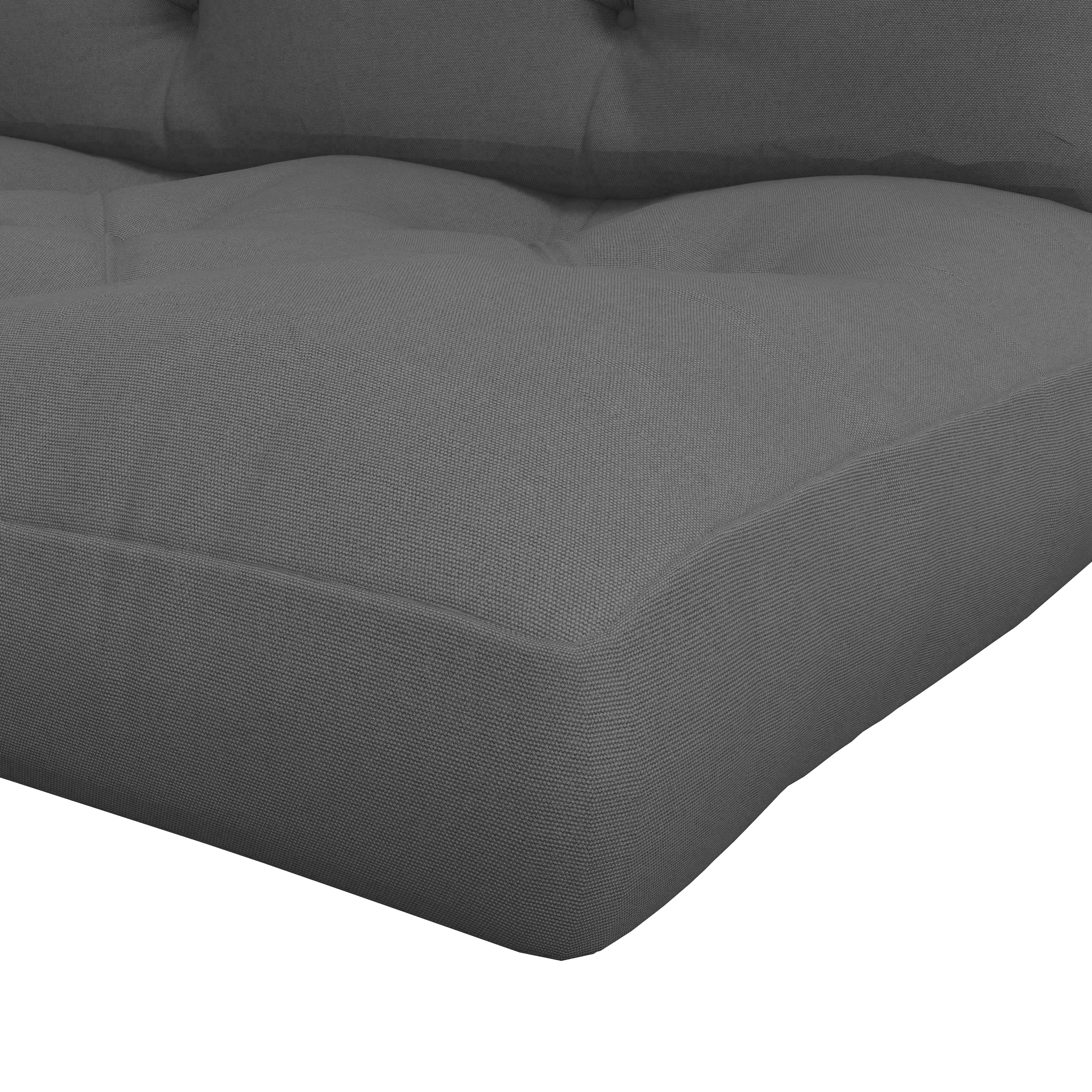 Sitzpolster Sitzkissen Polsterauflage, mit Knopfheftung, 120 x 80 x 12 cm, Grau