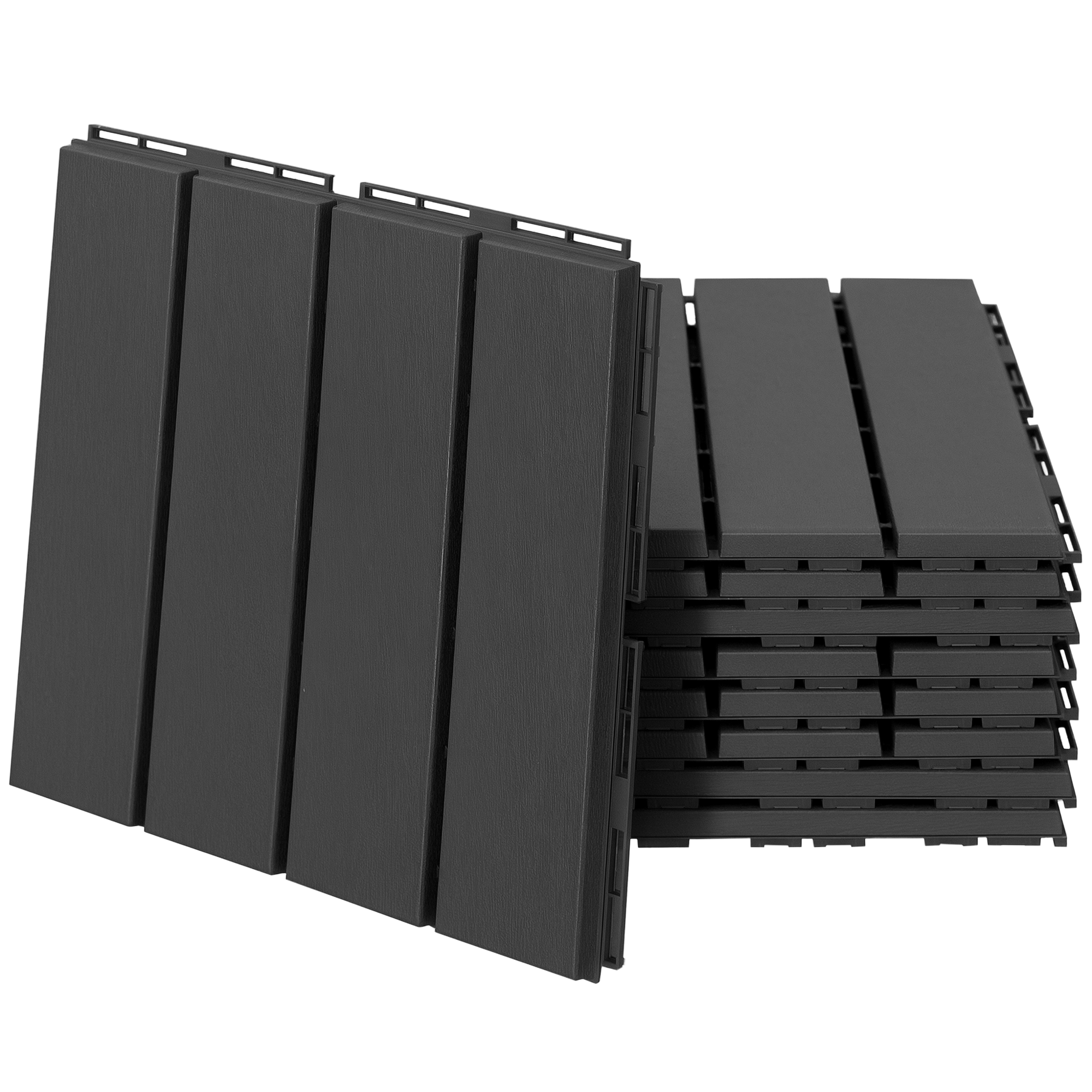 Terrassenfliesen 30 x 30 cm 9 Stück 0,81? Klickfliesen Balkonfliesen mit Klicksystem Drainagefunktion Bodenbelag Fliese für Terrasse Balkon Schwarz