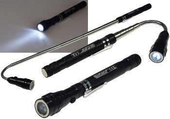Teleskop Pick-Up Werkzeug mit LED - Je 1 Magnet Kopf+Fuß, Schwanenhals Teleskop Pick-Up Werkzeug mit LED - Je 1 Magnet Kopf+Fuß, Schwanenhals