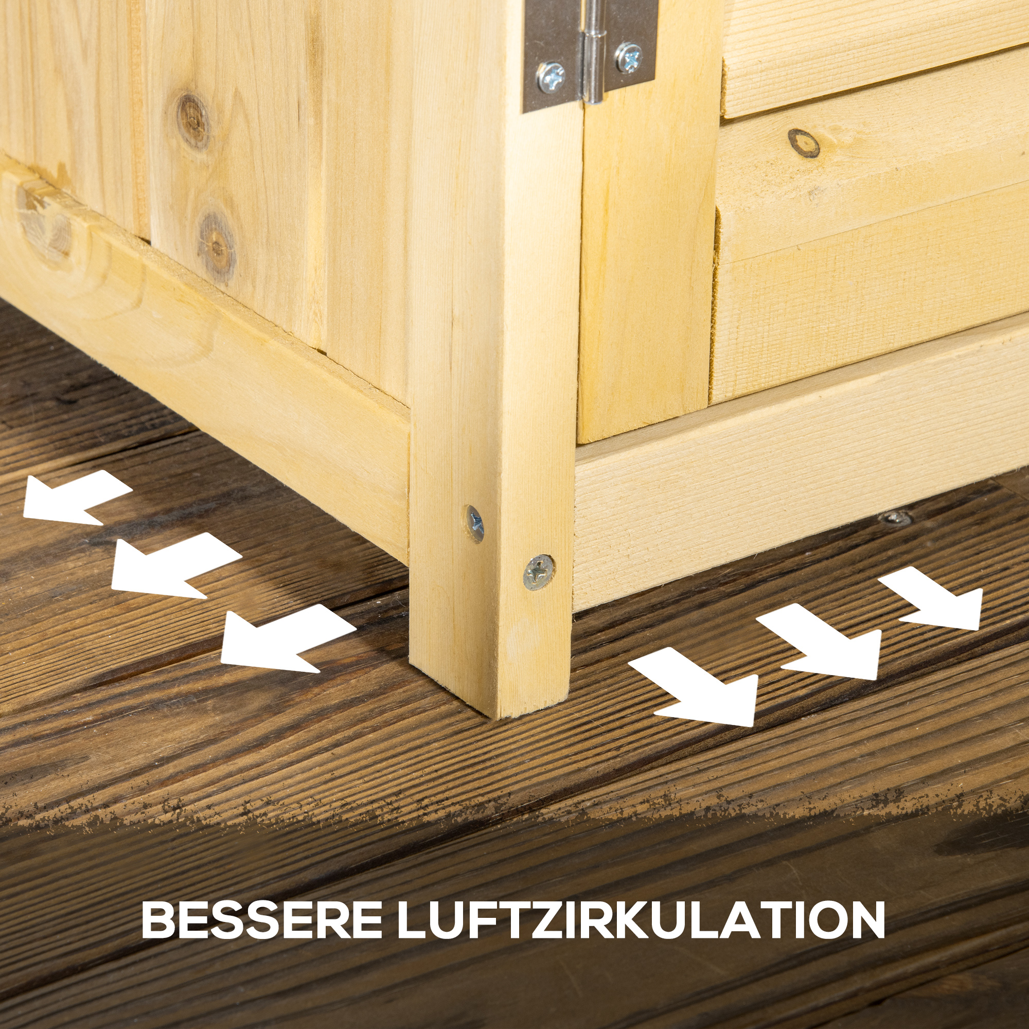 Gartenschrank Holz Geräteschuppen Gerätehaus mit Asphaltdach Lamellentür Geräteschrank Schuppen Garten 4 Fächer Naturholz 87 x 46,5 x 160 cm