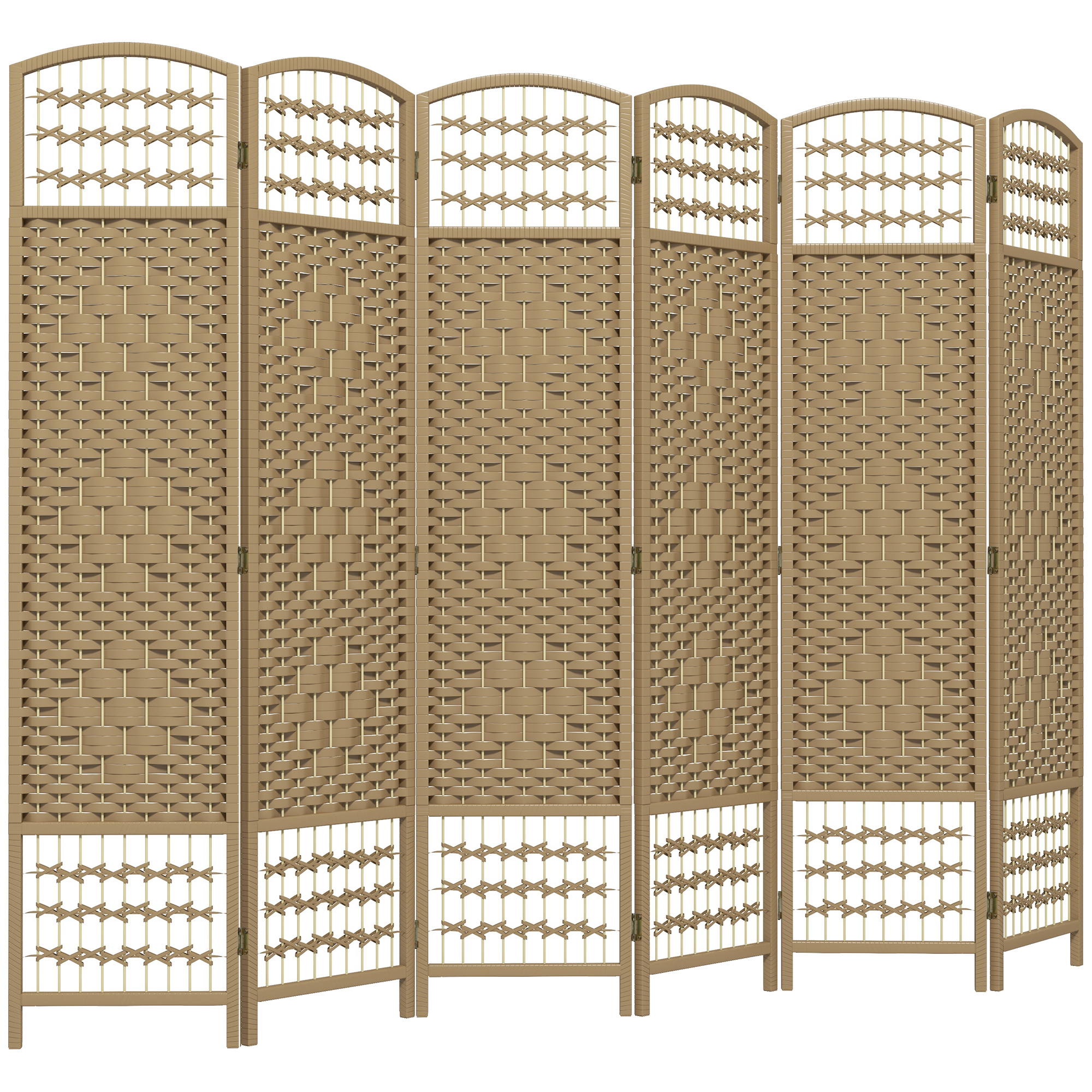 Paravent 6-teilig 240 x 170 cm Faltbar Raumteiler Trennwand aus Wellenfaser Trennwand für Wohnzimmer
