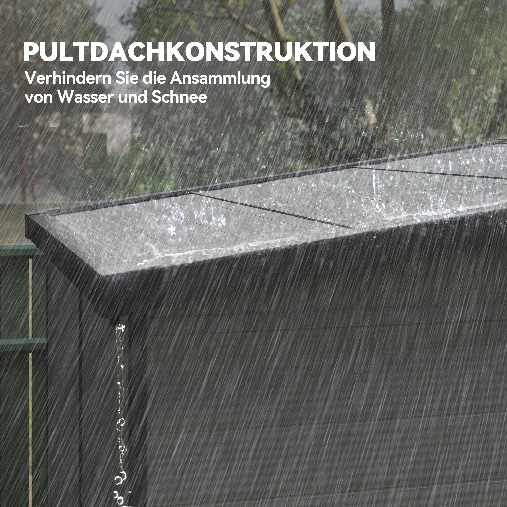 1,9 x 1,9  m Gartenschuppen, Werkzeugschuppen aus Kunststoff , verschließbare Türen, 2 Lüftungsöffnungen, Hellgrau