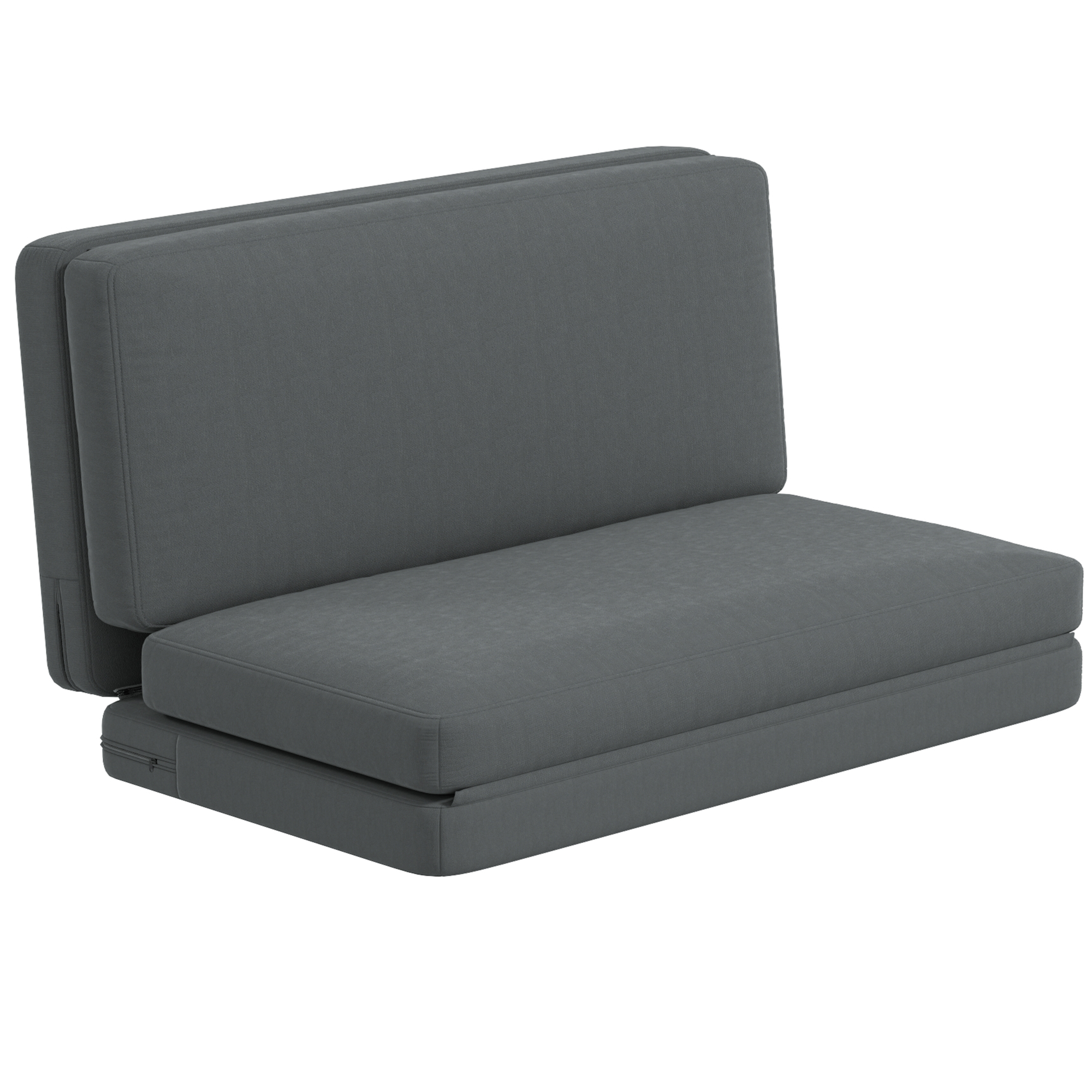 3-in-1 faltbarer Relaxsessel, Gästematratze, teilbar, 138 cm breit, Dunkelgrau