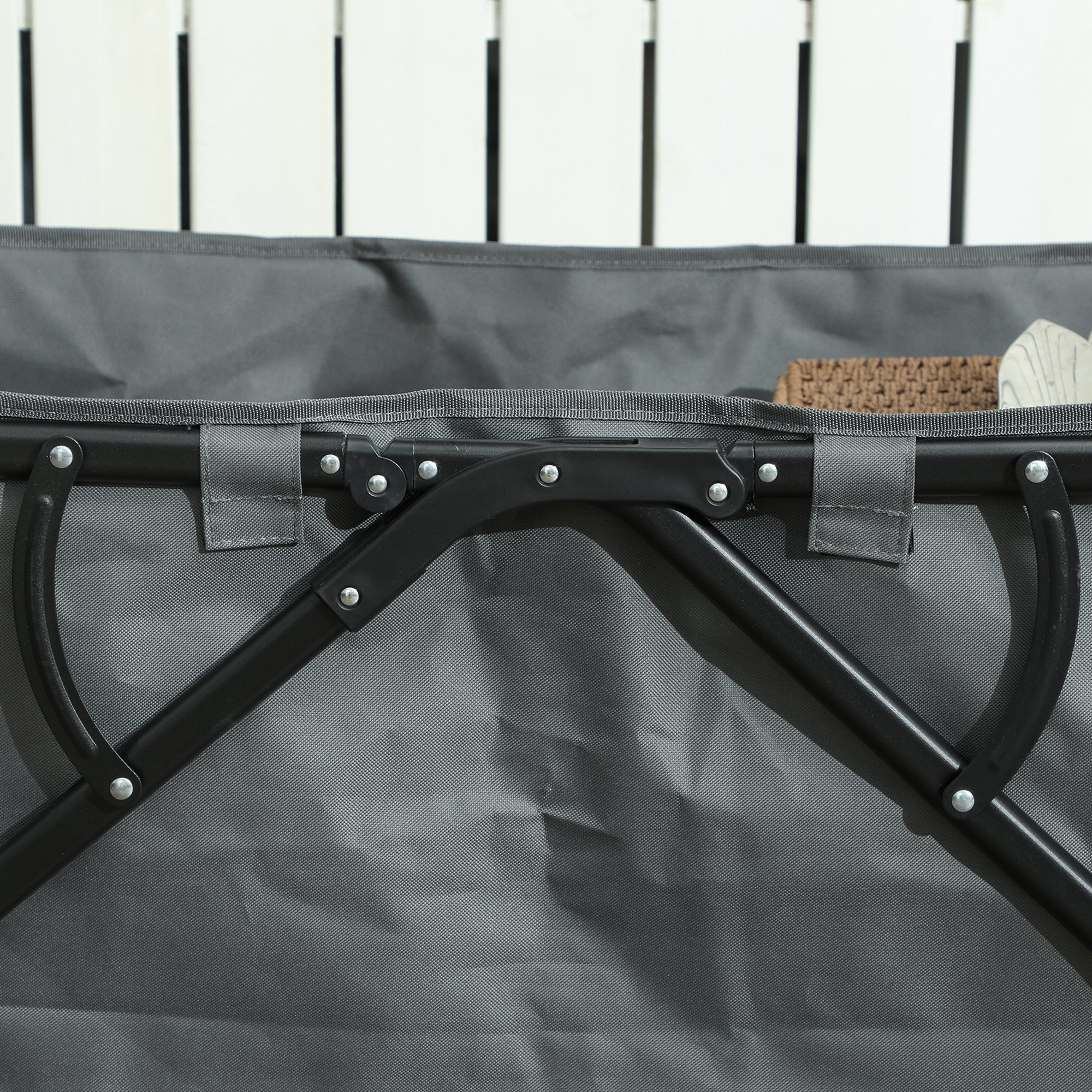 Gartenwagen 120 kg belastbar, klappbar Transportwagen mit herausnehmbare Plane 160 Liter Dunkelgrau