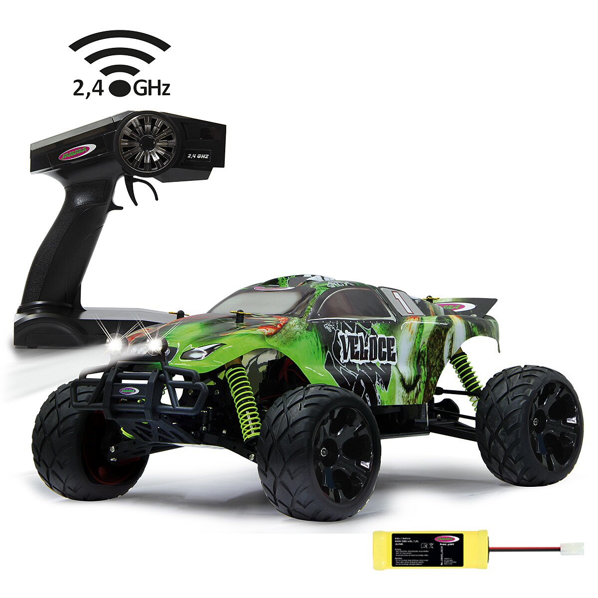 Veloce Monstertruck 4WD 1:10 NiMh 2,4GHz mit LED Veloce Monstertruck 4WD 1:10 NiMh 2,4GHz mit LED