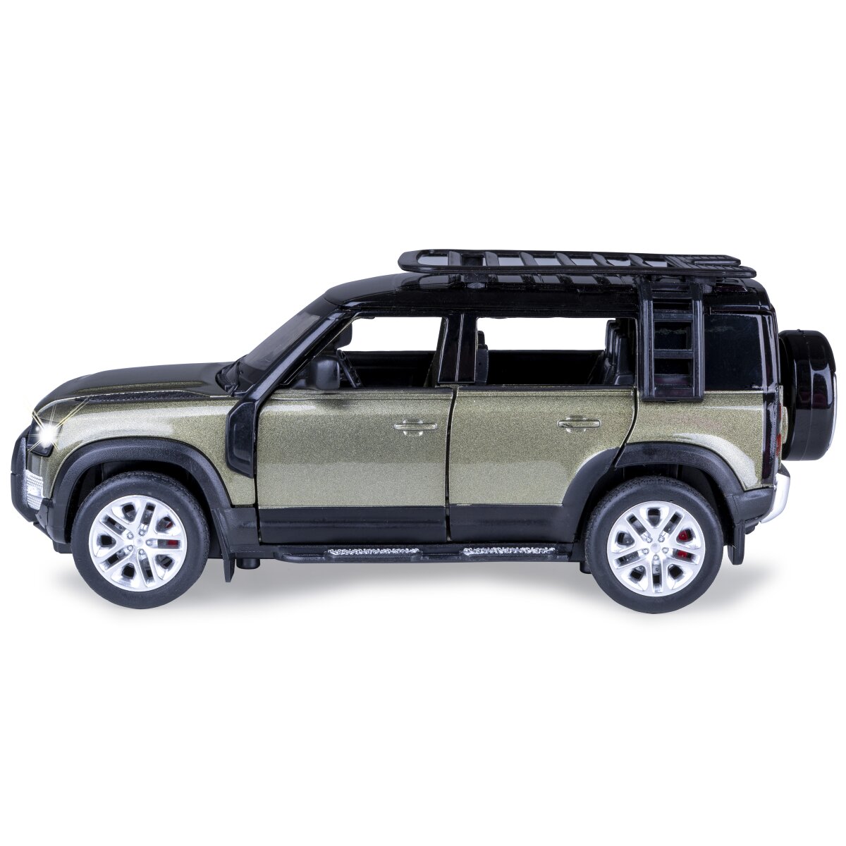 Land Rover Defender 110 Diecast 1:32 grün inkl. Knopfzellen