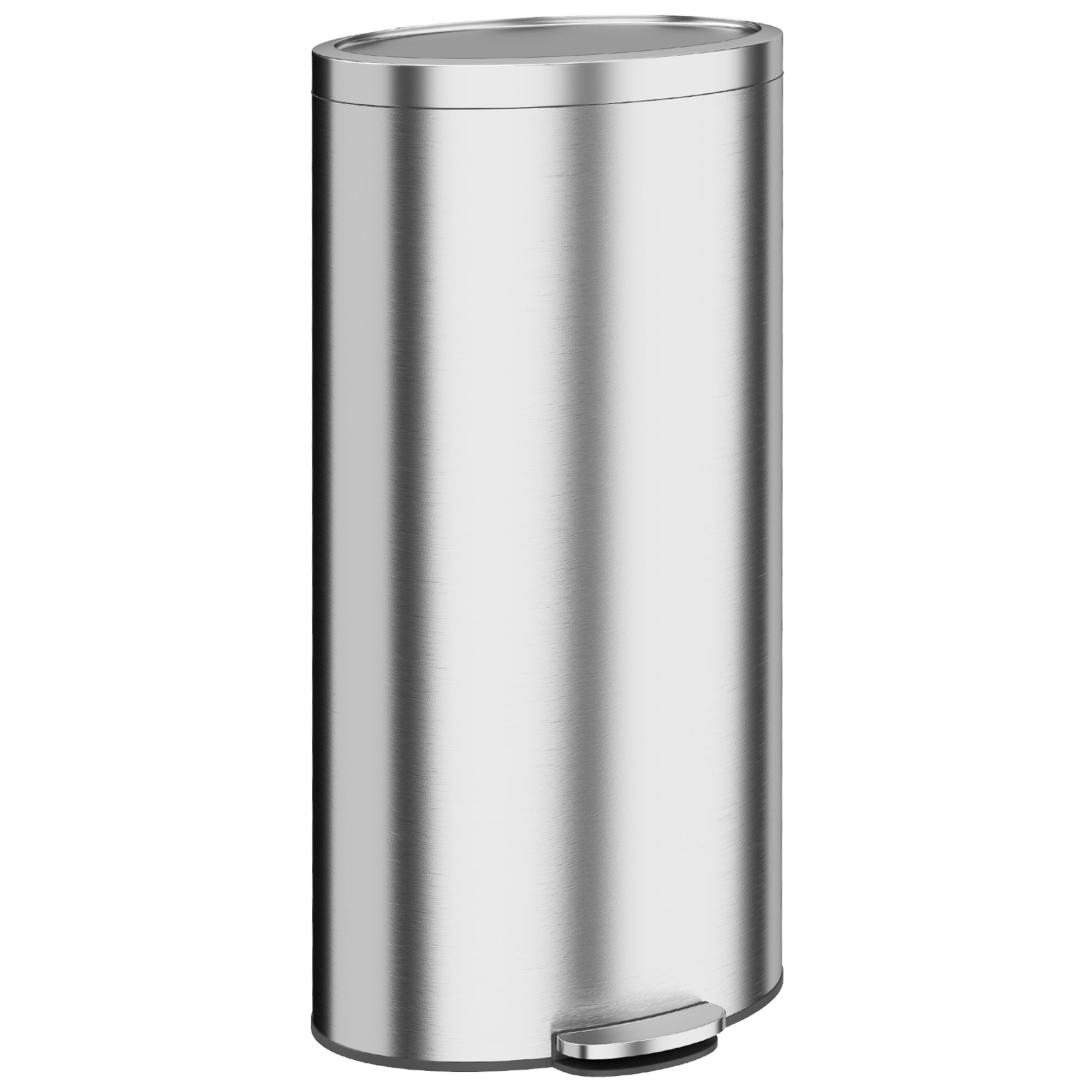 Mülleimer mit Soft-Close Deckel Treteimer mit Herausnehmbarem Inneneimer 30L Silber