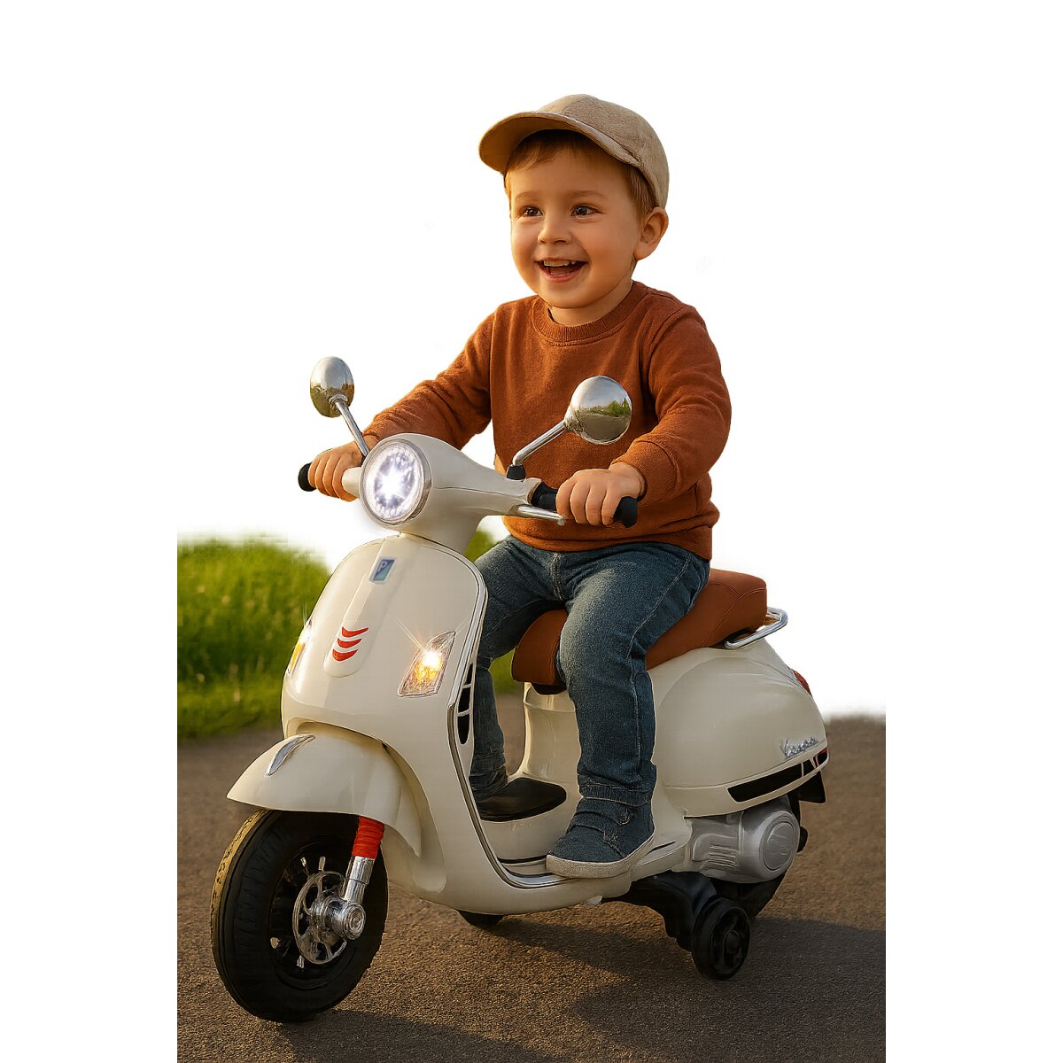 Kinderfahrzeug Vespa GTS 125 weiss Li-Power 12.6
