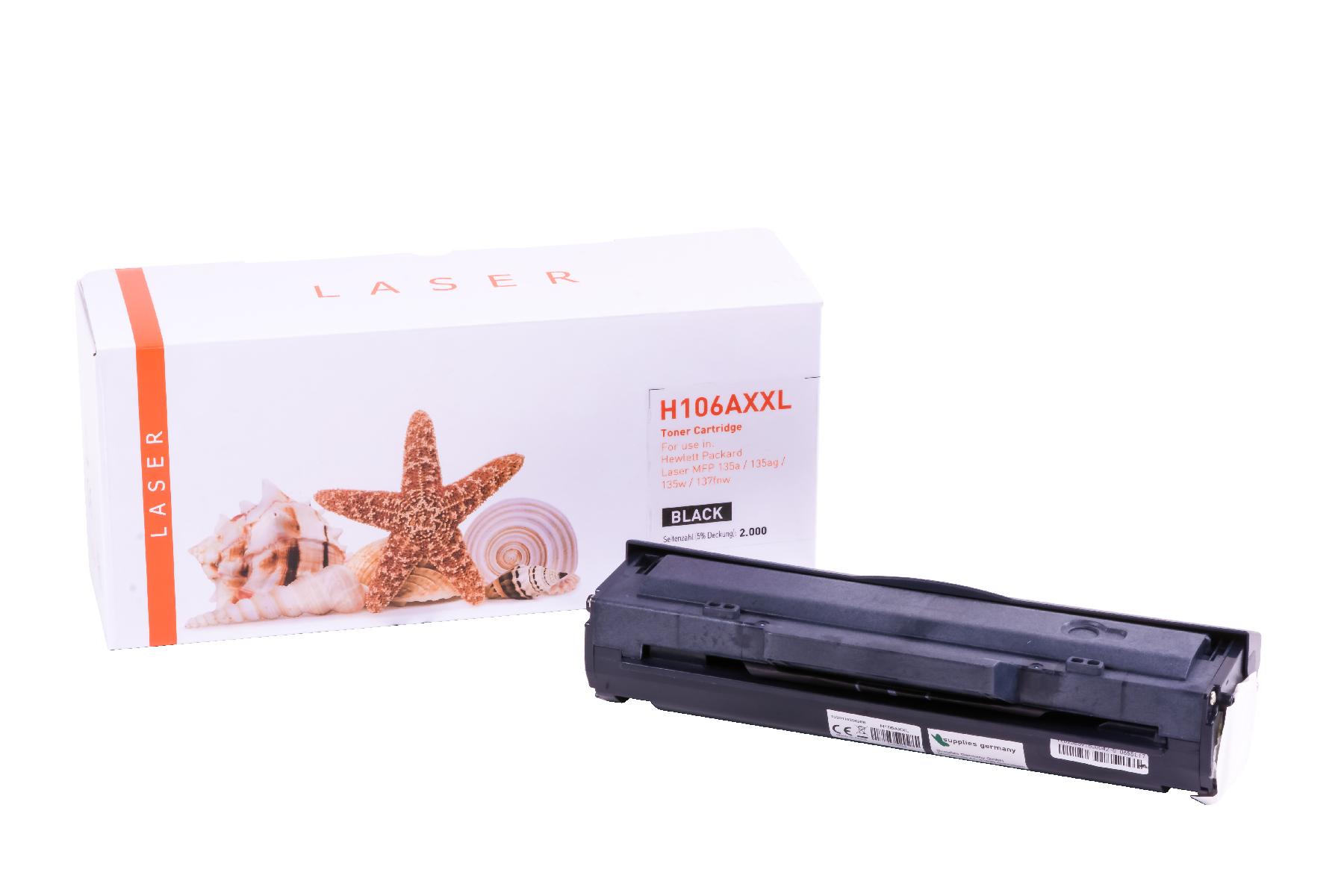 106AXXL alternativ Toner schwarz für HP / W1106A / 2.000 Seiten 106AXXL alternativ Toner schwarz für HP / W1106A / 2.000 Seiten