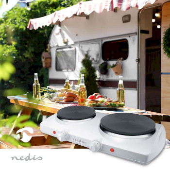 Elektro-Heizplatte | Kpchzone: 2 | 2300 W | Überhitzungsschutz | weiß