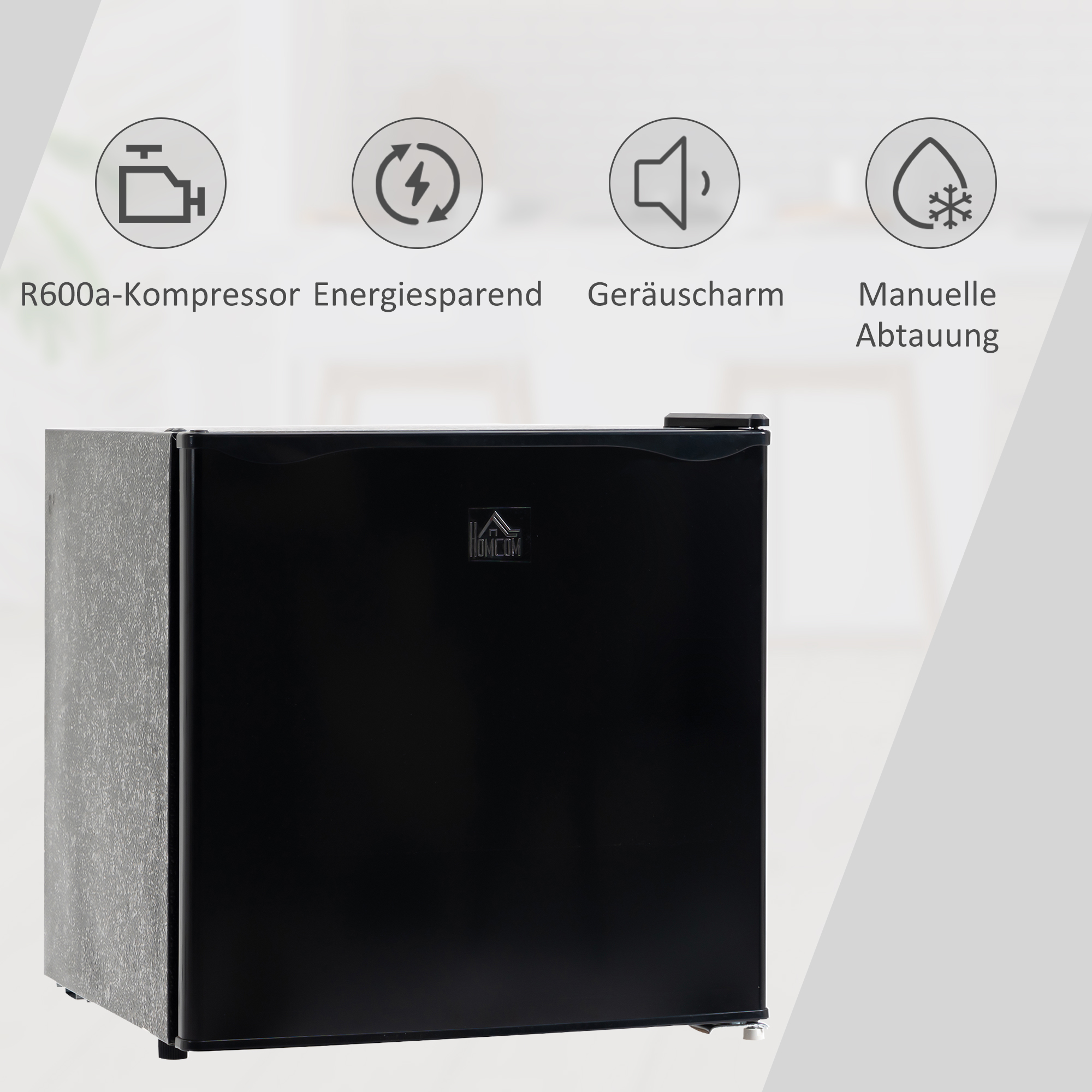 Mini-Gefrierschrank 35 L Gefrierbox elektrisch freistehend 45 W Mini Gefriertruhe Minikühlschrank 41dB -14 bis -24? 5-stufige Temperaturregelung 47 x 44,2 x 48,8 cm Schwarz