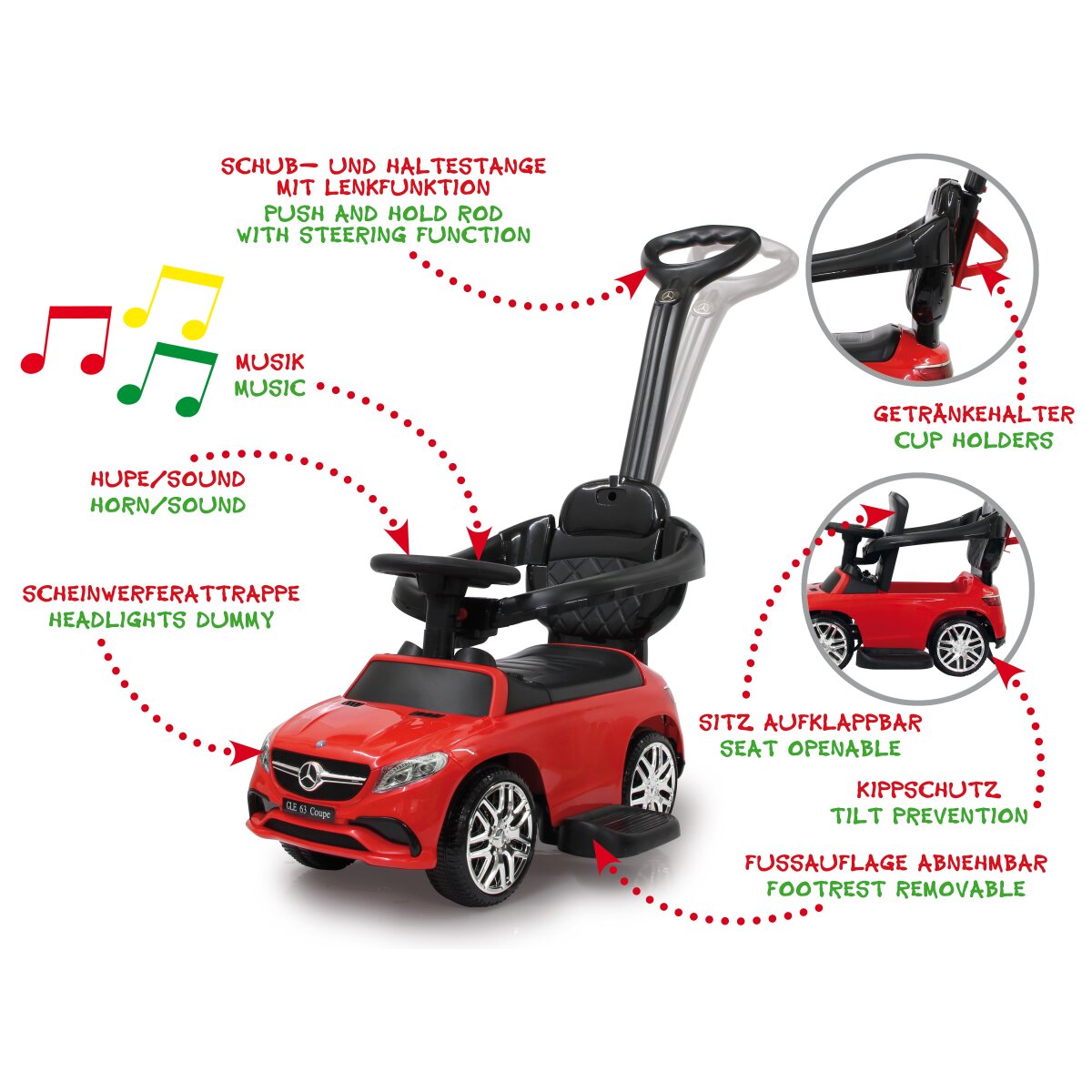 Rutscher Mercedes-AMG GLE 63 rot 3in1 Rutscher Mercedes-AMG GLE 63 rot 3in1
