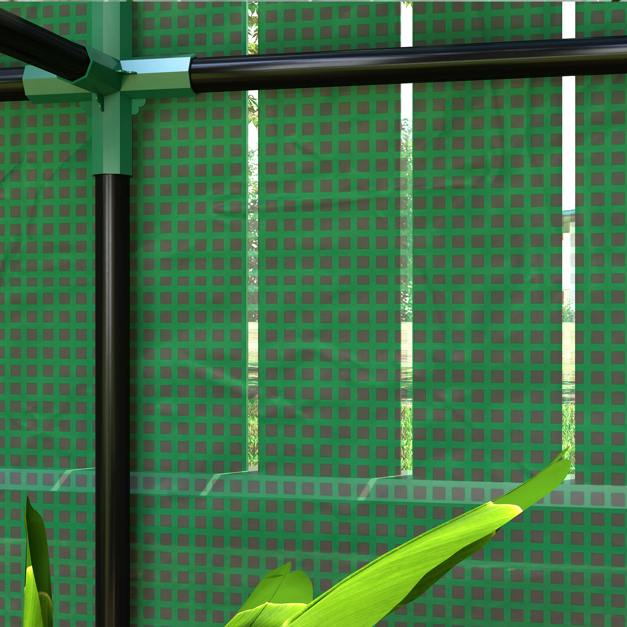 Gewächshaus mit 3-Stufen-Regal, UV-beständige Kunststoffabdeckung, Rolltür, 100 x 40 x 150 cm, Grün