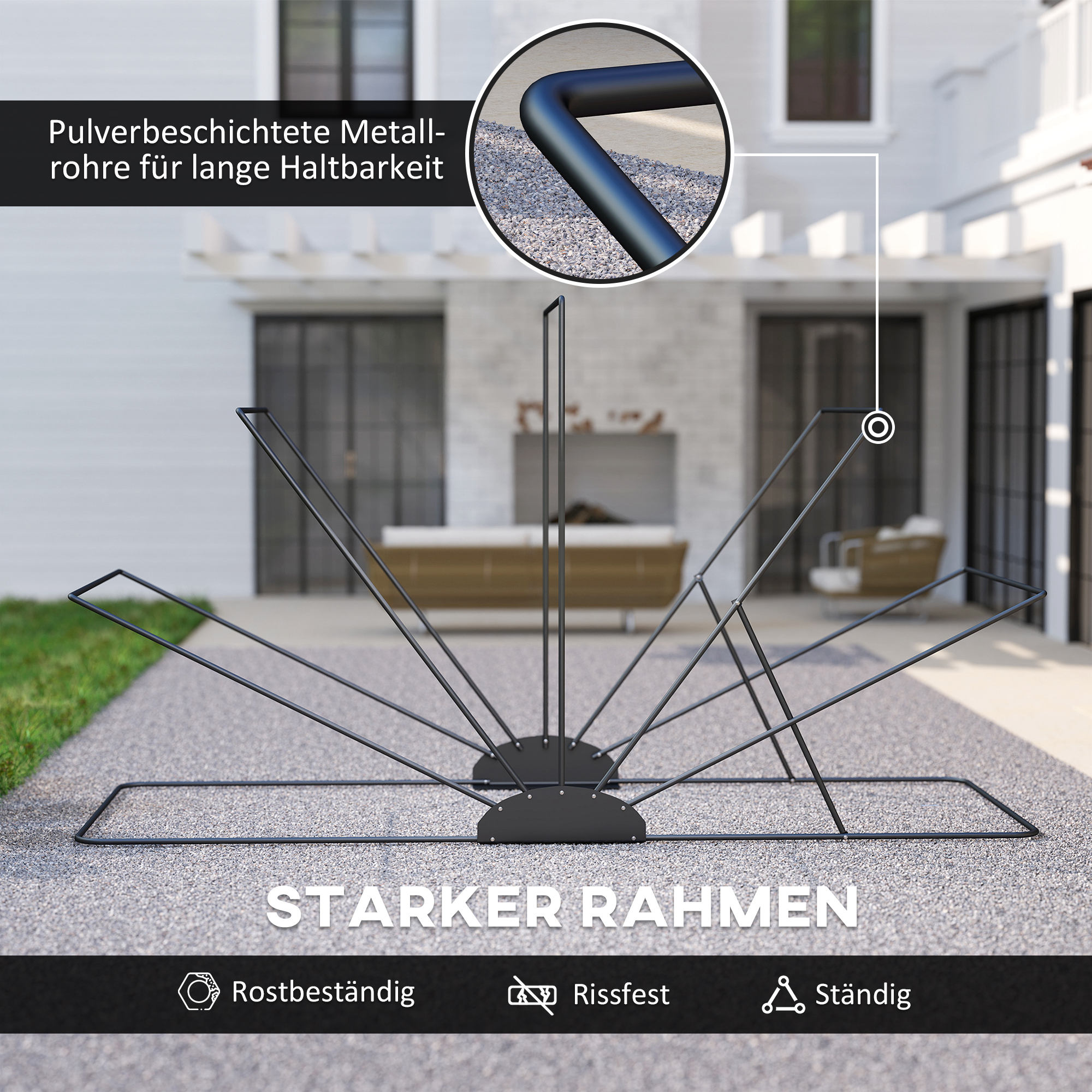 Motorrad Abdeckplane Faltbar Outdoor Motorradabdeckung Wasserdicht Winterfest XXL 345cmx135cmx191cm Schwarz