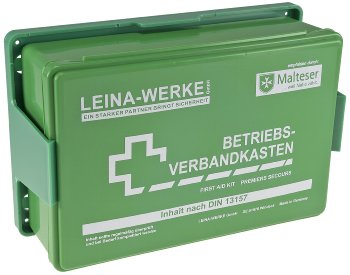 Betriebs-Verbandkasten nach DIN 13157 - für Betriebe + Baustellen, Wandhalterung Betriebs-Verbandkasten nach DIN 13157 - für Betriebe + Baustellen, Wandhalterung