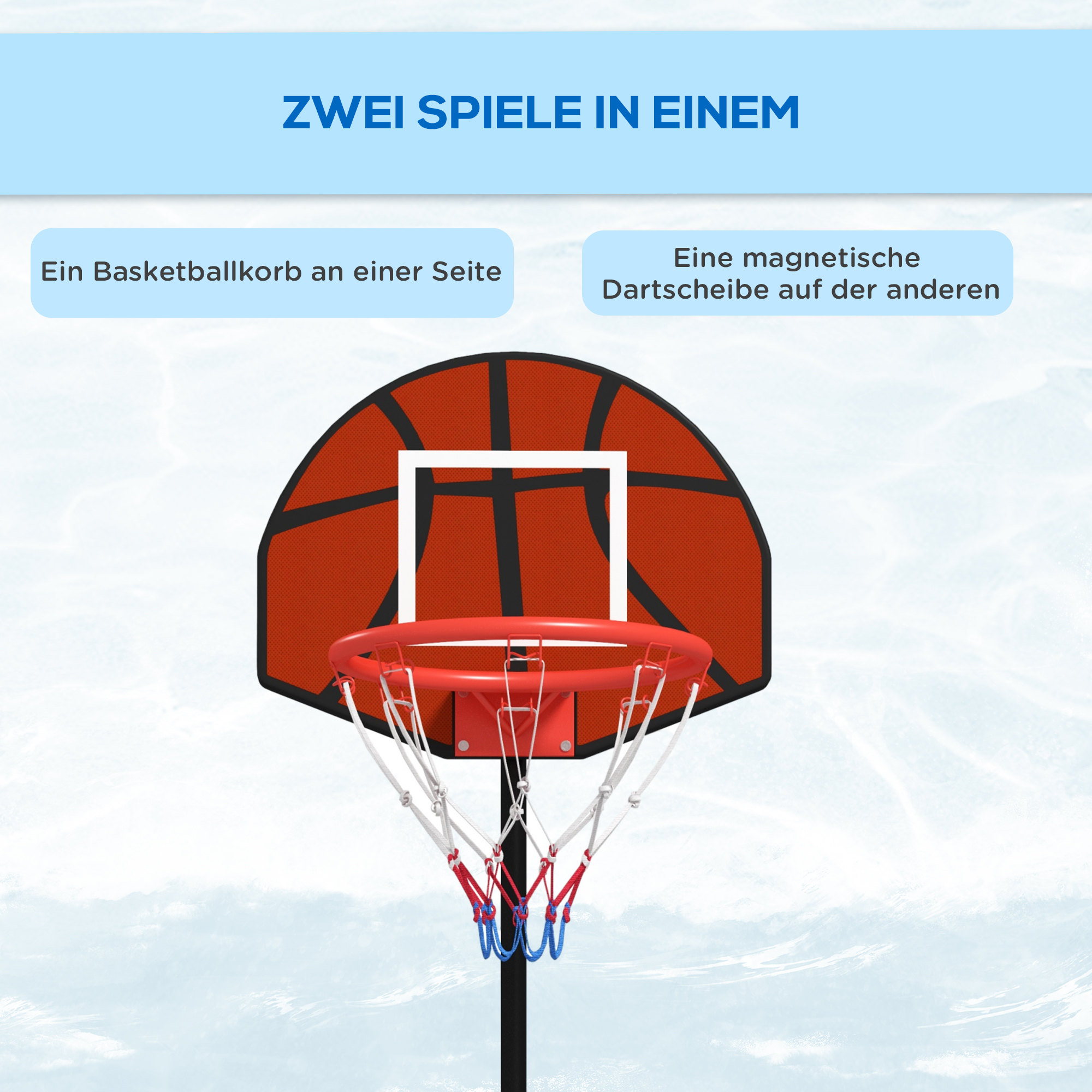 Basketballständer, höhenverstellbar, 98-148cm, schwarz