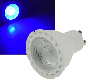 LED Strahler GU10 "LDS-50" blau - 38°, 230V/5W LED Strahler GU10 "LDS-50" blau - 38°, 230V/5W