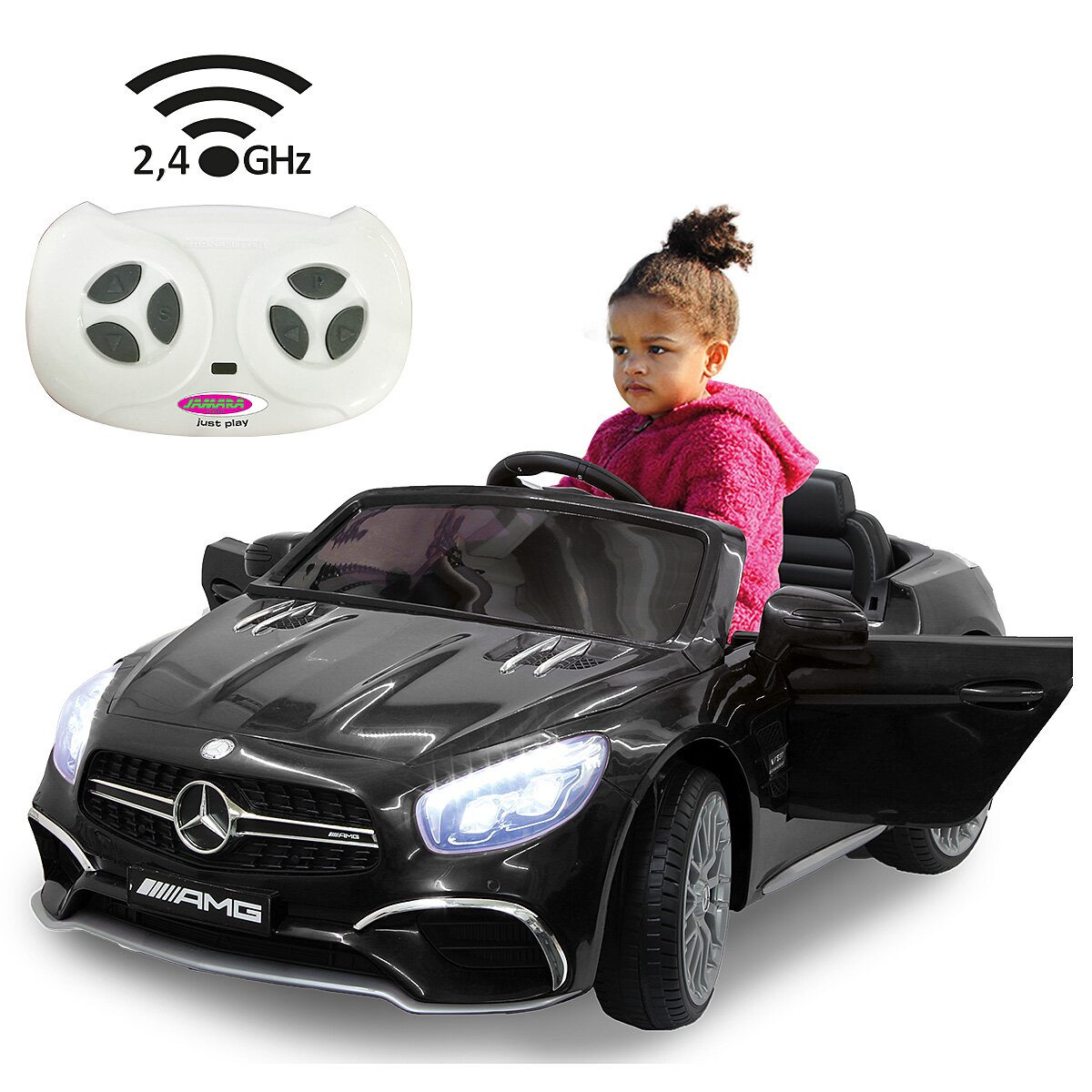Kinderfahrzeug Mercedes-AMG SL 65 schwarz 2,4GHz 12V