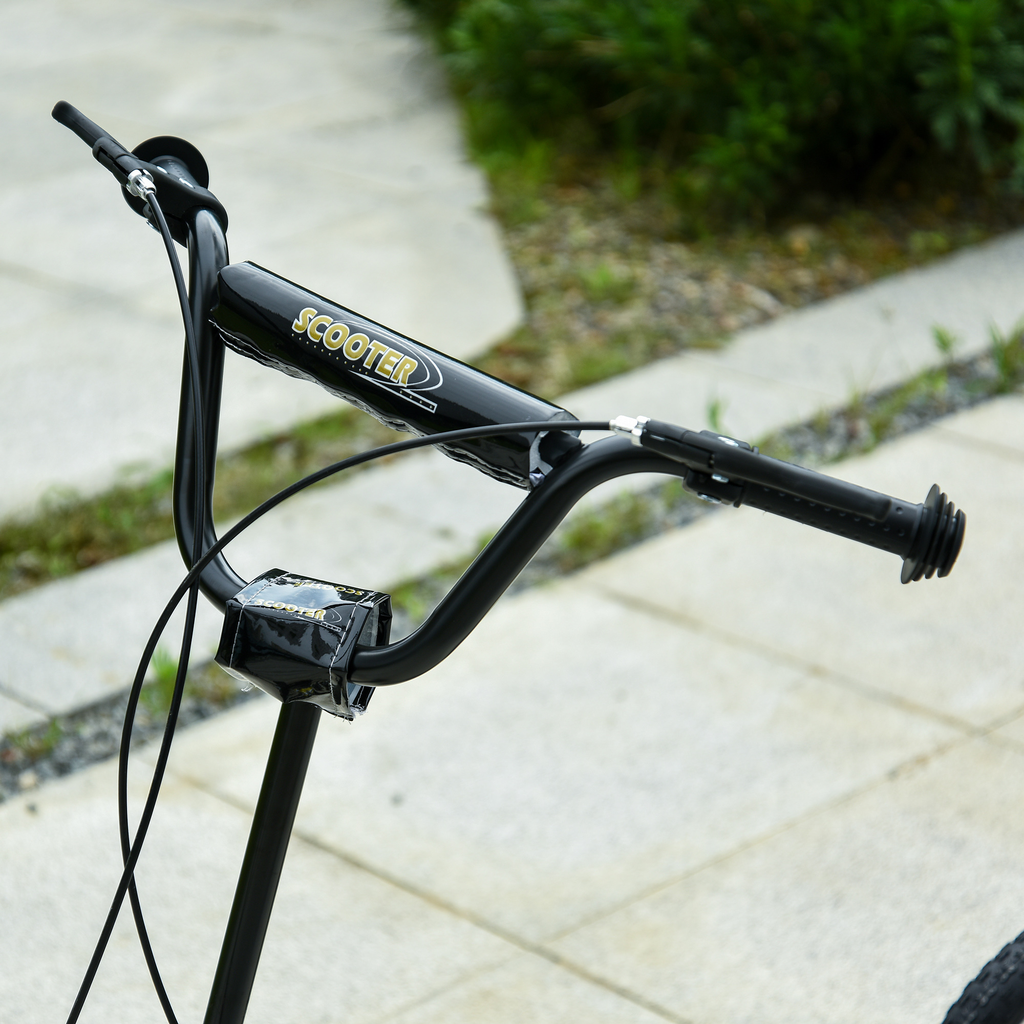 Kinderroller ab 5 Jahre Scooter Kinderscooter Tretroller Cityroller Kinder Roller Kickboard mit Luftreifen 12 Zoll Gummi Aluminium Schwarz 120 x 58 x 85-95 cm