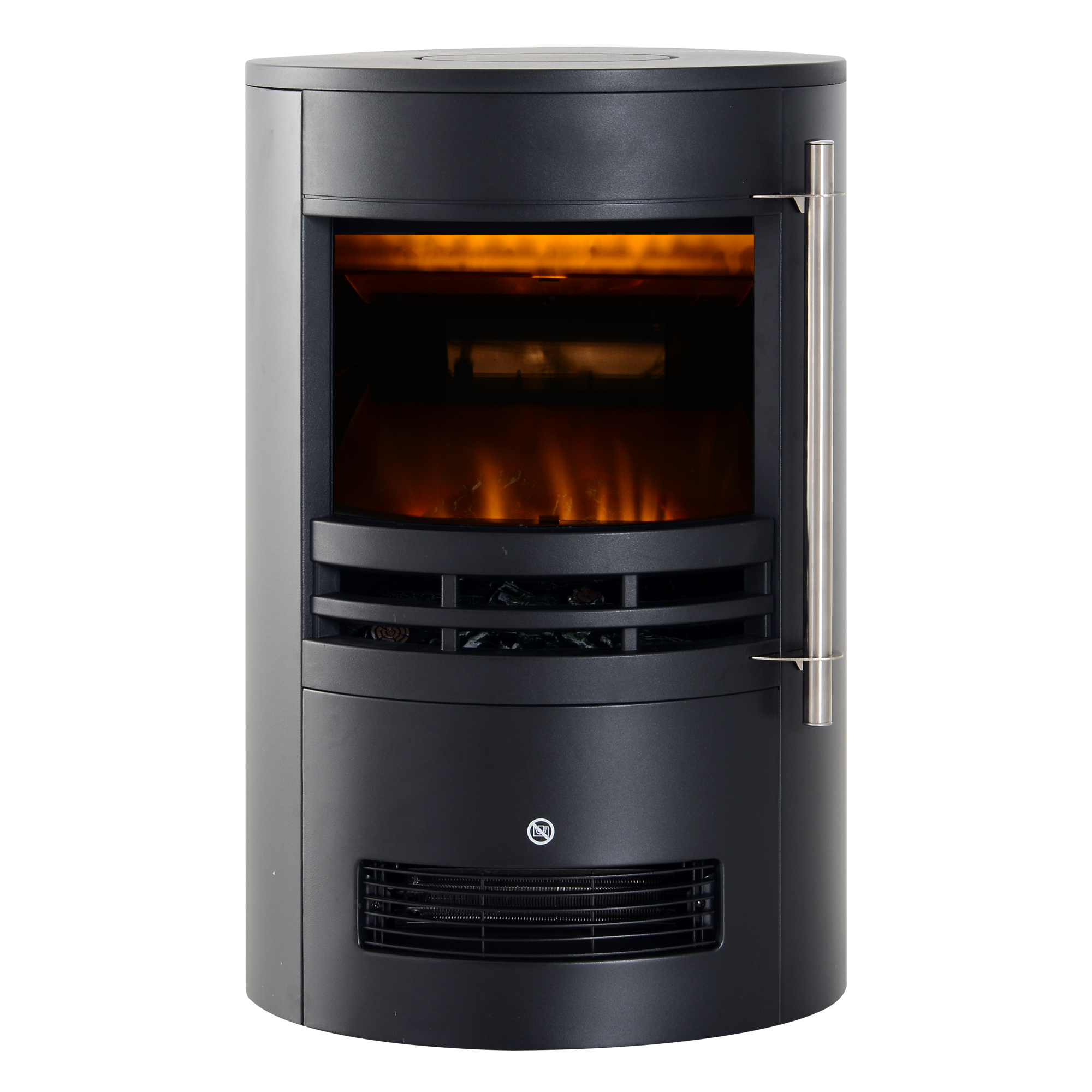 Elektrokamin mit Heizung, elektrischer Kamin mit LED Flammeneffekt, 900/2000W Dekokamin, elektrisch Kaminfeuer Kaminofen, Schwarz