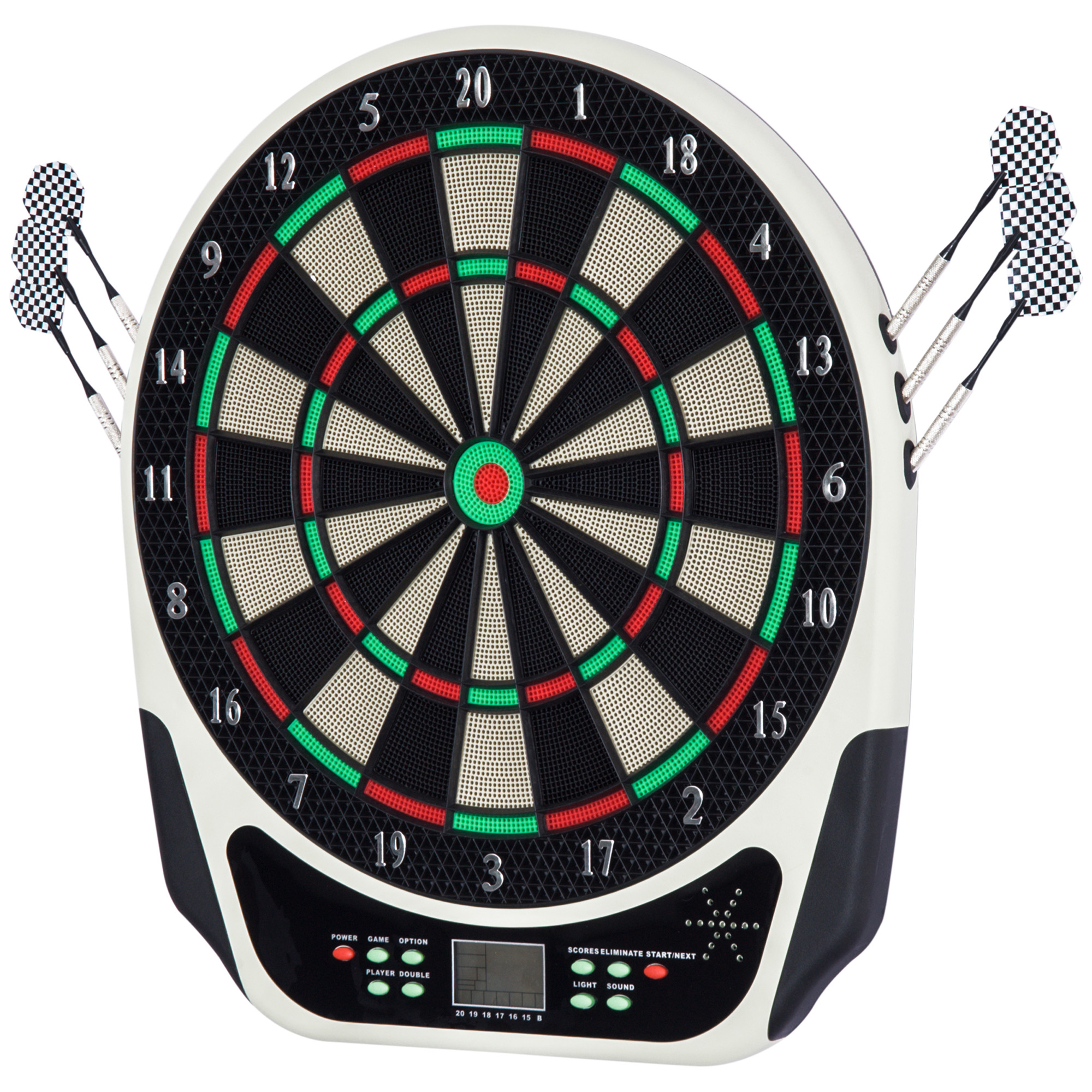 elektronische Dartscheibe, Dartboard mit Sprachansagen LED-Anzeigen 6 Darts 24 Dartköpfe 18 Spiele 159 Varianten Dartautomat Dartscheibe Set für bis zu 8 Spieler