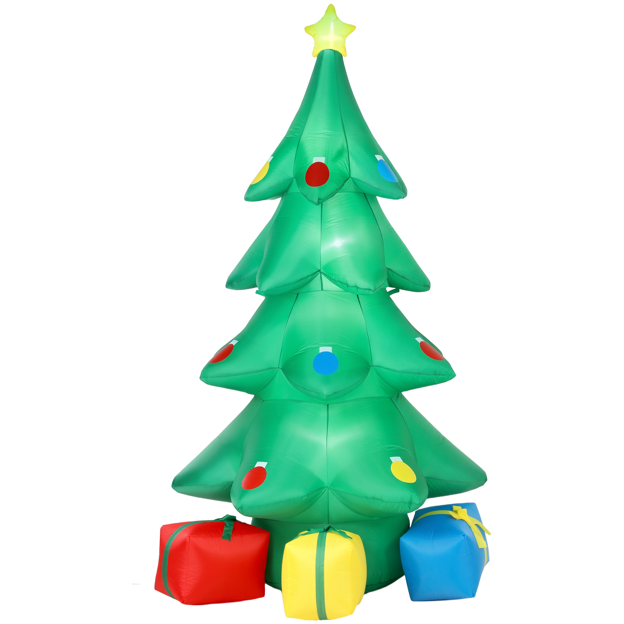 Aufblasbarer Weihnachtsbaum 300 cm mit RGB-Stern LED-Licht, Geschenkboxen, XXL  IP44 Wasserdicht für Weihnachtsfeiern