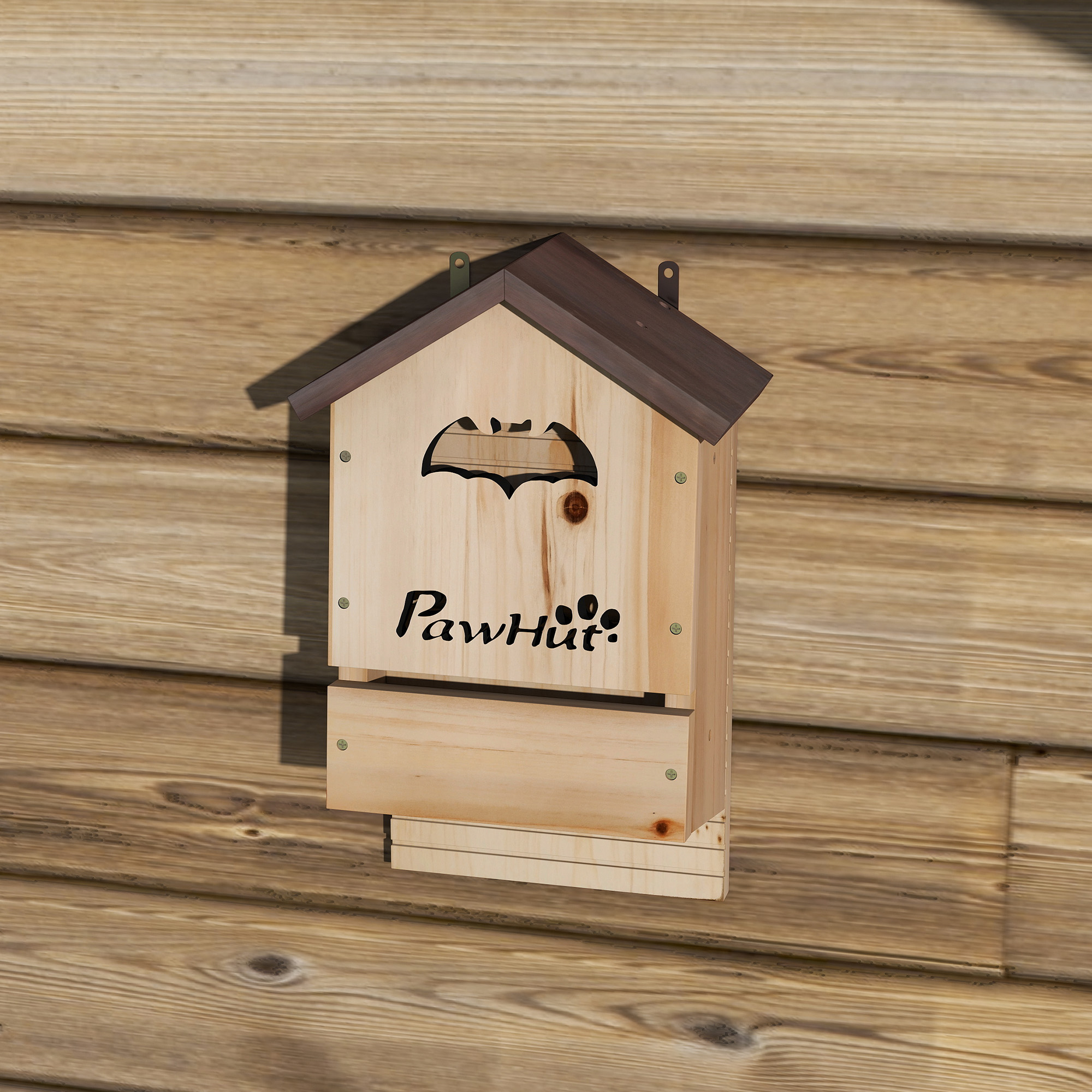 Fledermauskasten 3er Set aus Tannenholz Fledermaushaus für Fledermäuse zum Aufhängen für Gärten, 21,5 x 11,5 x 34 cm