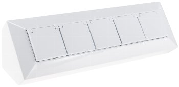 4-fach Steckdosenblock, USB-A+C, weiß / 250V~/ 16A, USB 3,1A, PD, mit Klappen