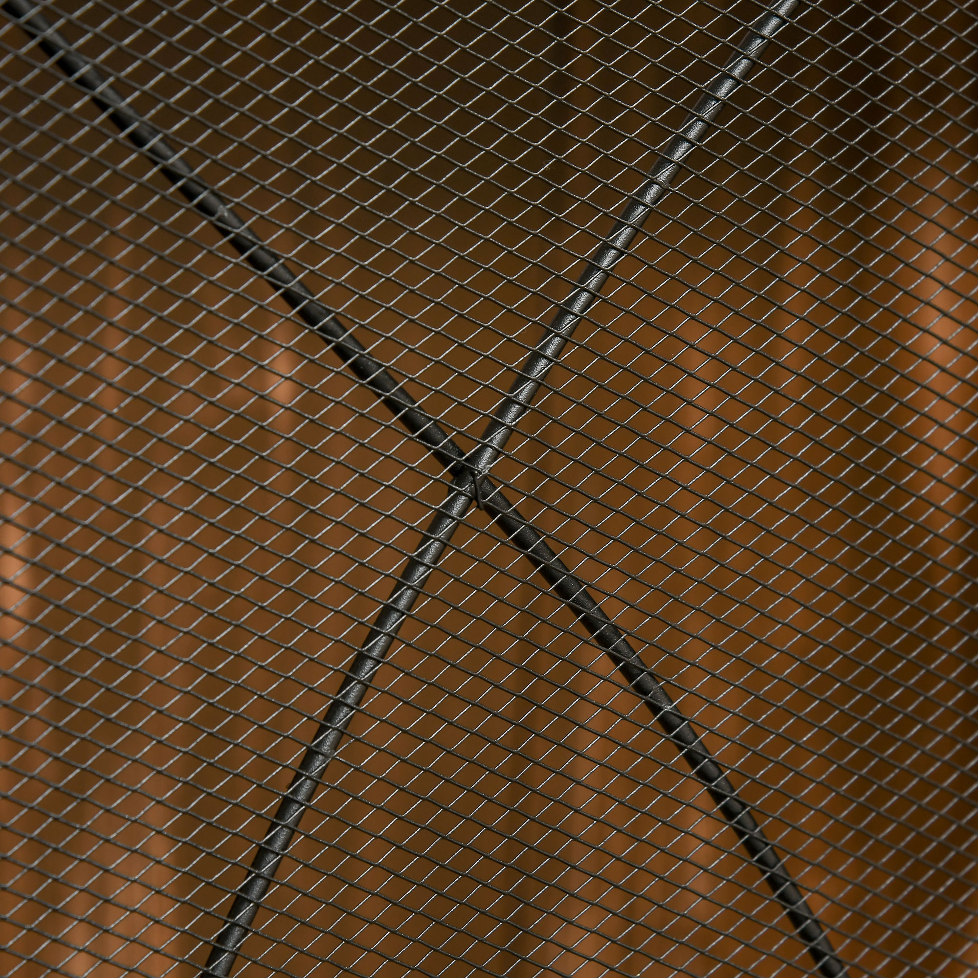 Funkenschutz für Kamine, dreifach faltbar, Metallstruktur, Beschichtung, 108x2x76 cm, Schwarz