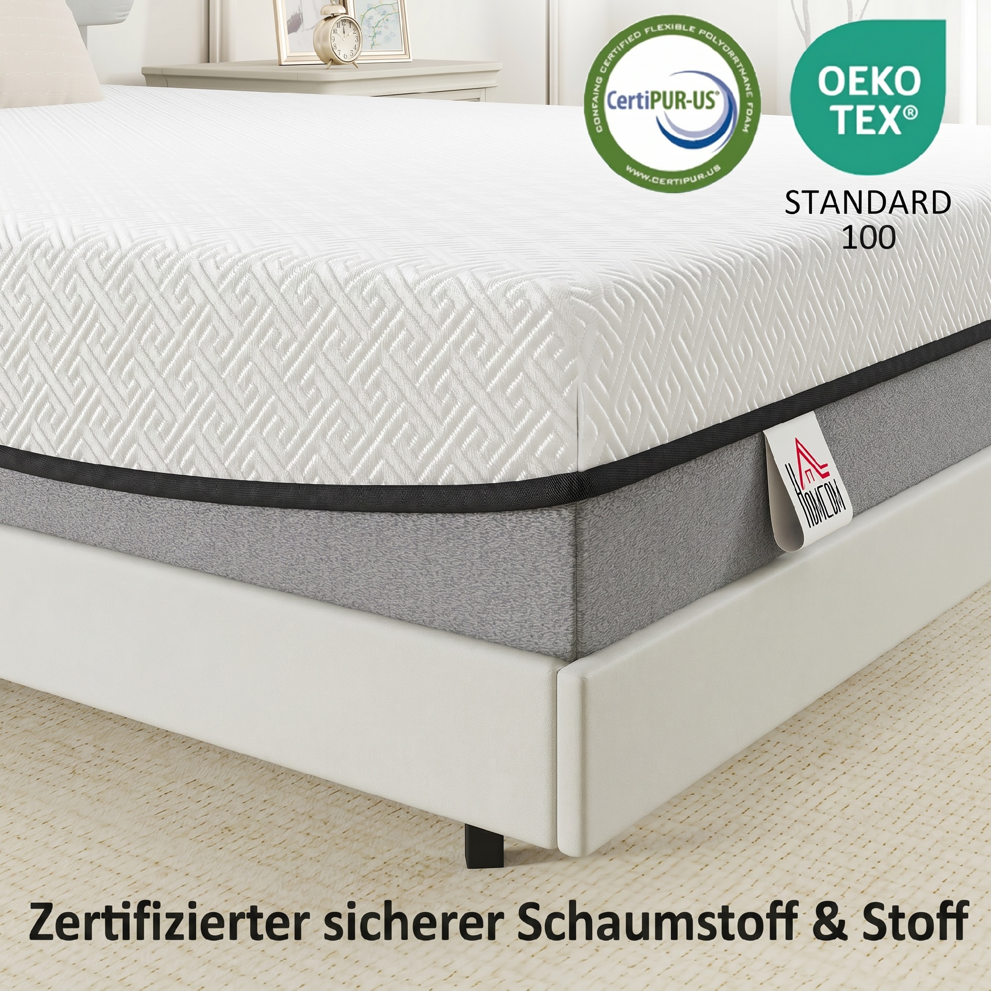 Matratze 140x200cm H3 mittelfest 20 cm Höhe Ergonomisch, Atmungsaktiv  aus Gel-Memory-Schaumstoff, Öko-Tex & CertiPUR