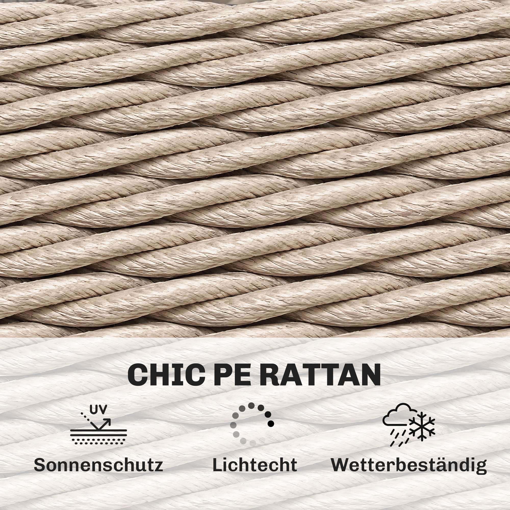 Beistelltisch aus Polyrattan 2-stöckiger Kaffeetisch mit Ablage Glasplatte verstellbaren Füßen 65 x 65 x 50 cm Gelb