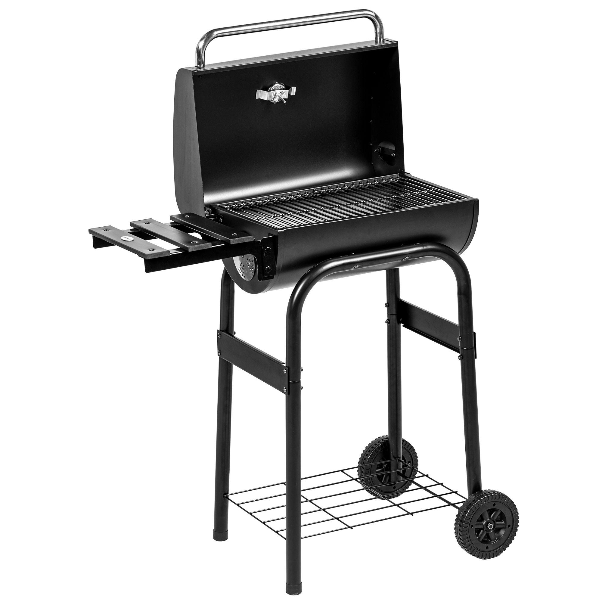 Holzkohlegrill Smoker BBQ-Grill, 1 Ablage,inkl, Thermometer, 83 x 46,5 x 115 cm, Schwarz