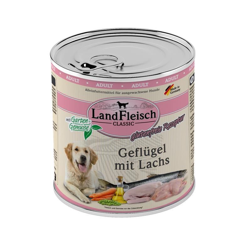 Landfleisch Dog Classic Geflügel mit Lachs & Gartengemüse - 800g