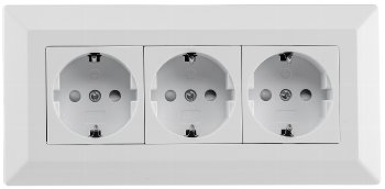 3-fach Steckdosenblock, weiß matt / 250V~/ 16A, Aufbaumontage