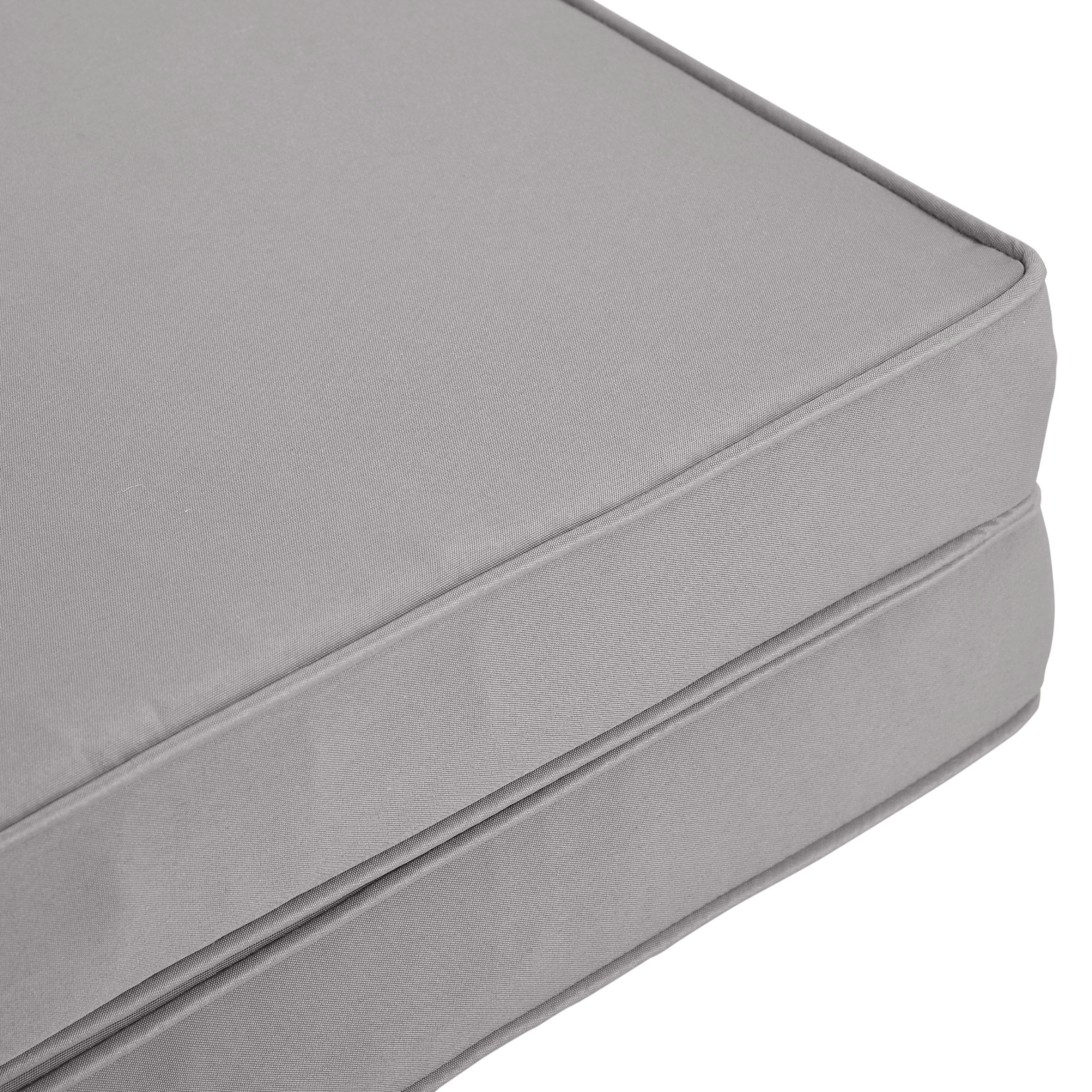 2 teilige Sitzkissen, 56 x 52 cm Stuhlkissen mit Reißverschluss, Stoffbezug, 7cm dick Polsterauflage, waschbar Hellgrau