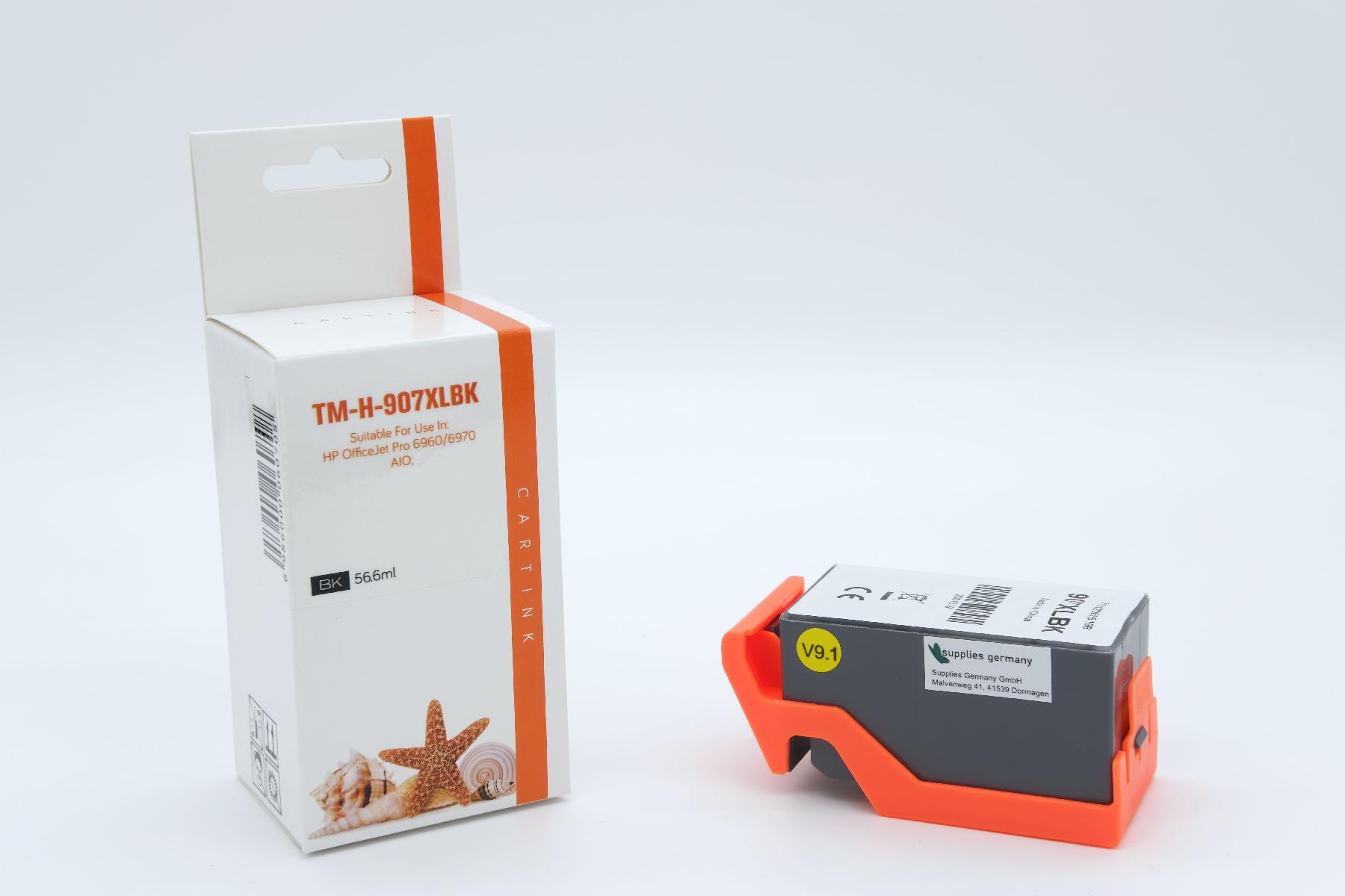 907XLschwarz Refill Tinte schwarz für HP / T6M19AE / 43ml