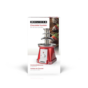 Schokoladenbrunnen | 90 W | 32 cm | 3 Metall-Etagen | Rot / Weiß