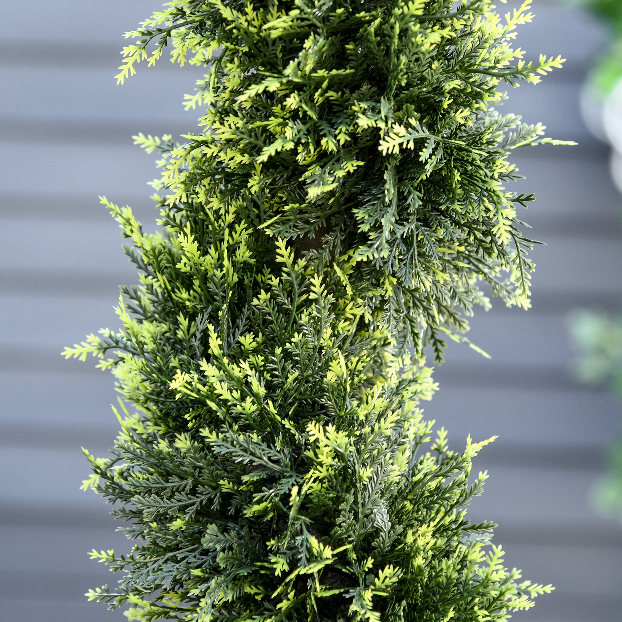 Künstliche Spiralpflanze, Spiral-Zedernbaum mit Topf, 90 cm, künstliche Zeder für Außen- und Innendekoration, Grün