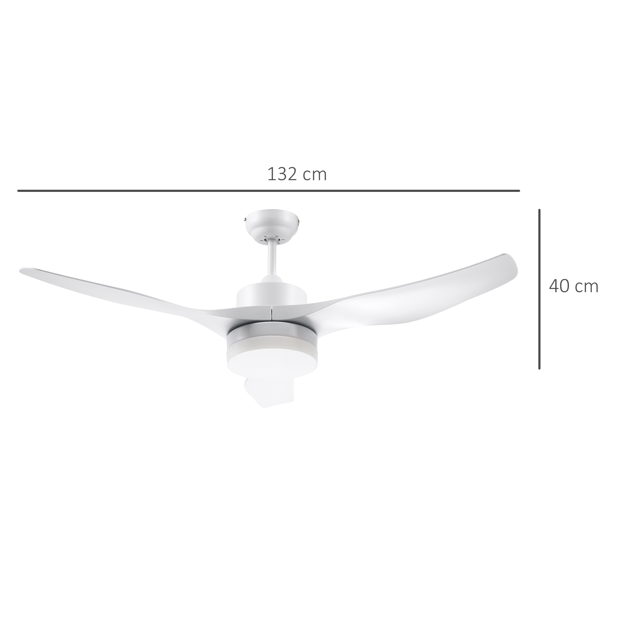 Deckenventilator mit LED-Licht, 2-in-1 Design, mit Timer, Fernbedienung, Deckenlampe mit Ventilator, Weiß