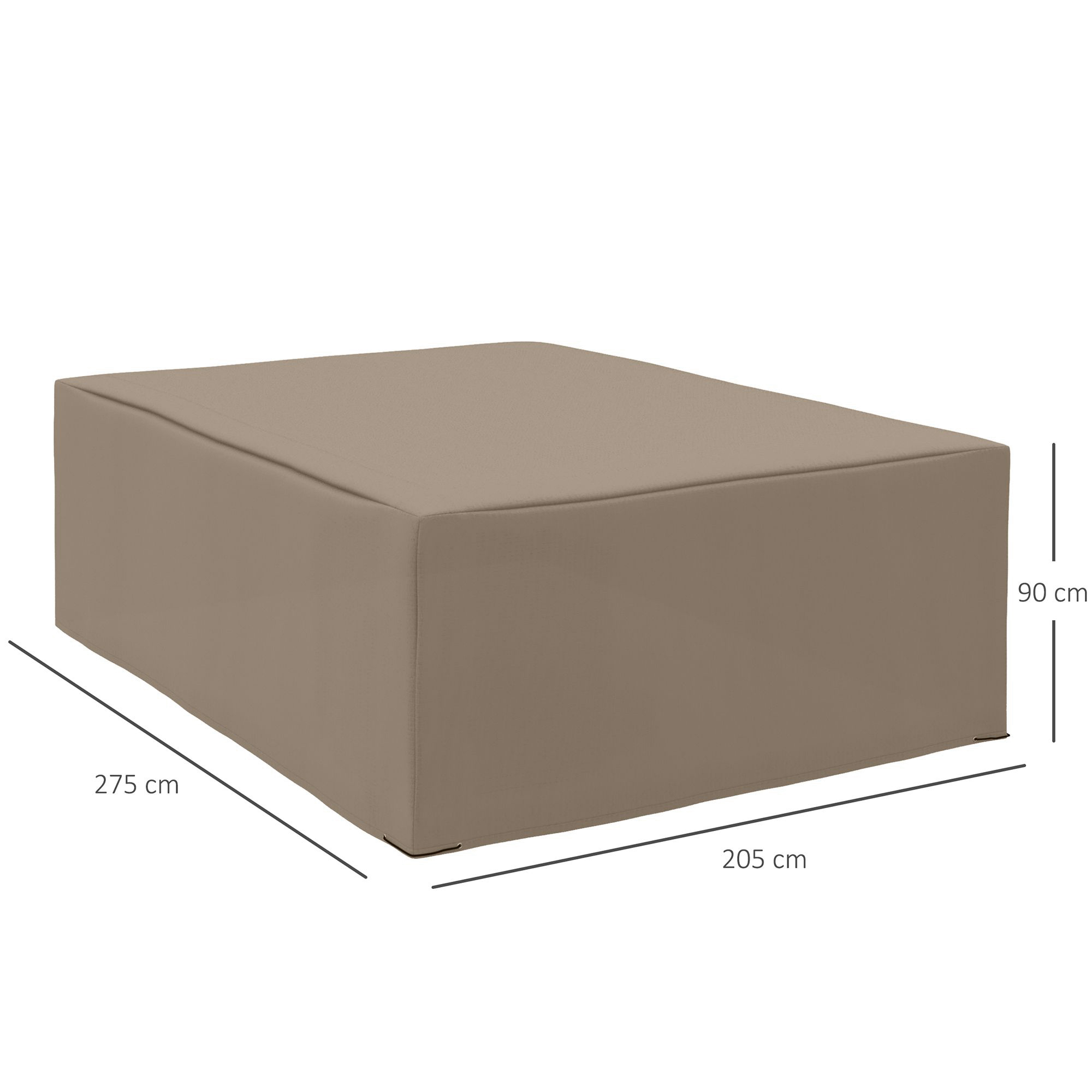 Schutzhülle für Gartenmöbel Winterfest Wasserdicht Abdeckung Abdeckplane Oxford 275 x 205 x 90 cm Beige