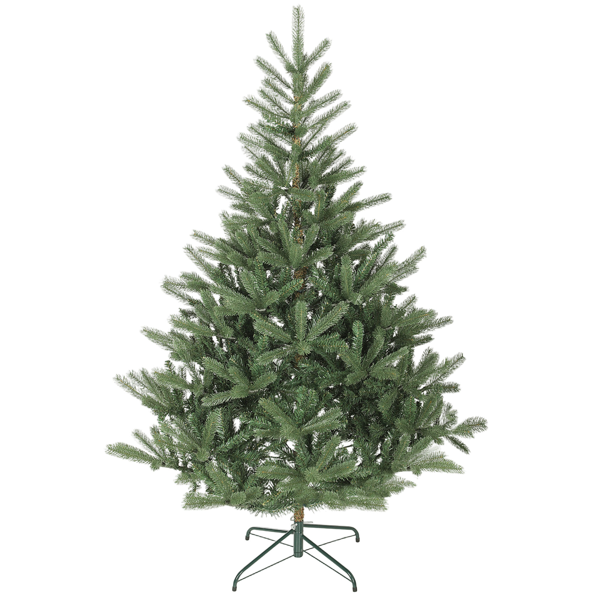 Künstlicher Weihnachtsbaum, 180 cm, dichte Zweige, realistisches Aussehen, flammenhemmend, Kunststoff, Metall, Grün