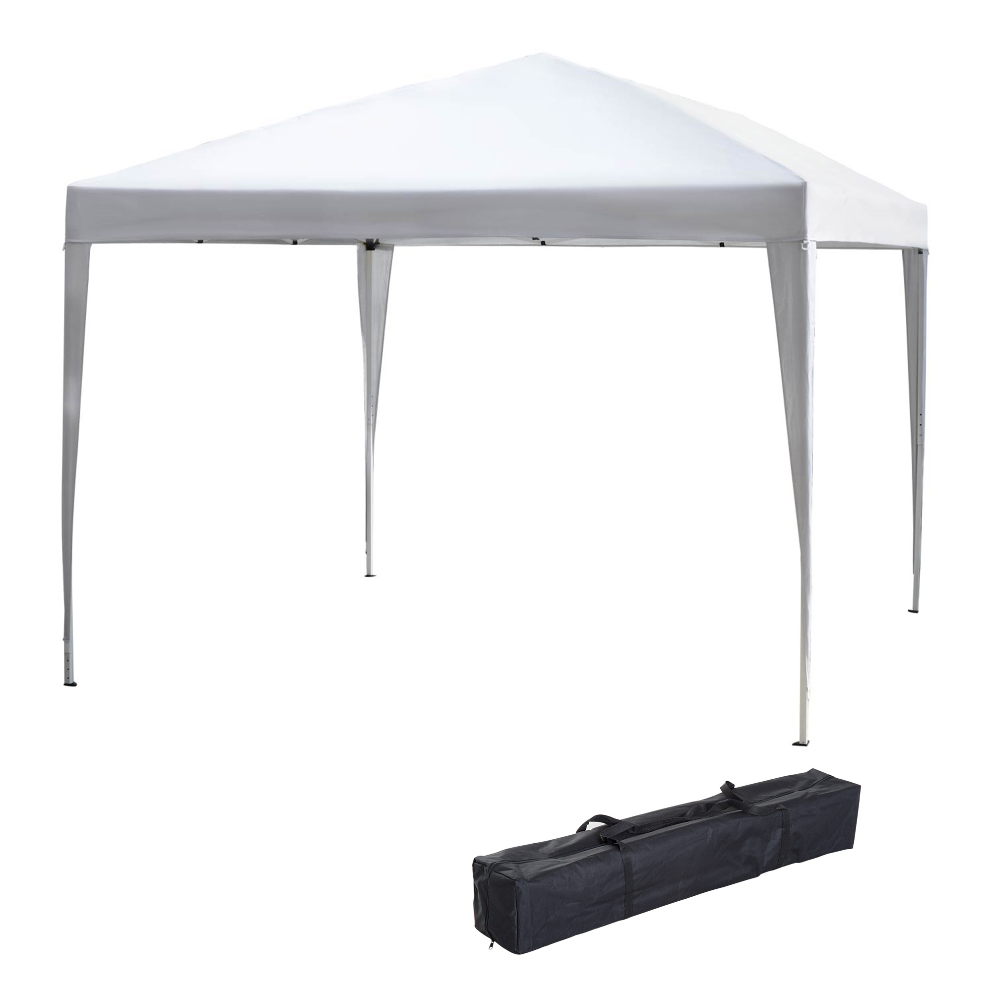 Pavillon, 2,95 x 2,95 m Pop-Up-Faltpavillon, Gartenpavillon, Partyzelt, UV-Schutz, Stahl+Oxfordstoff, Weiß