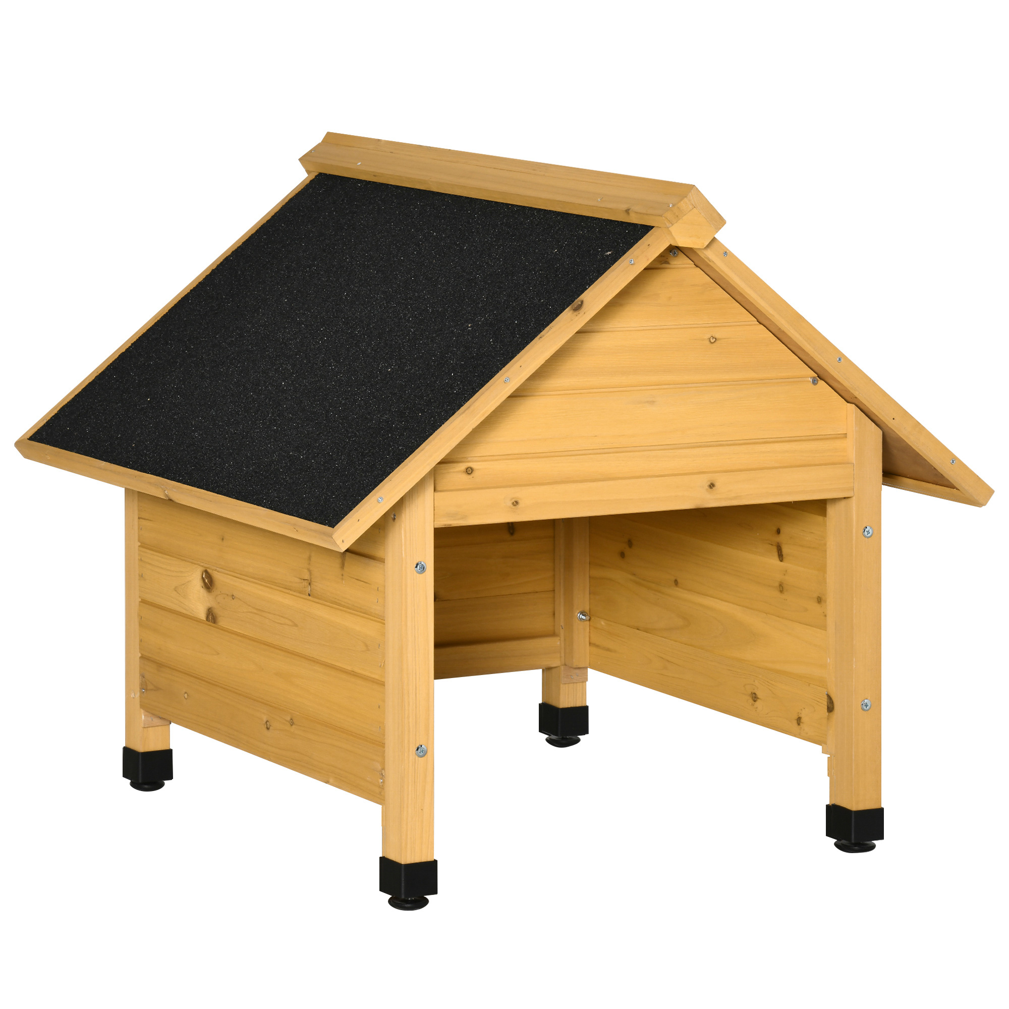 Holzgarage für Rasenmäher Roboter Mähroboter Garage Carport für Rasenroboter Sonnen- & Regenschutz Gelb 75 x 76 x 70 cm
